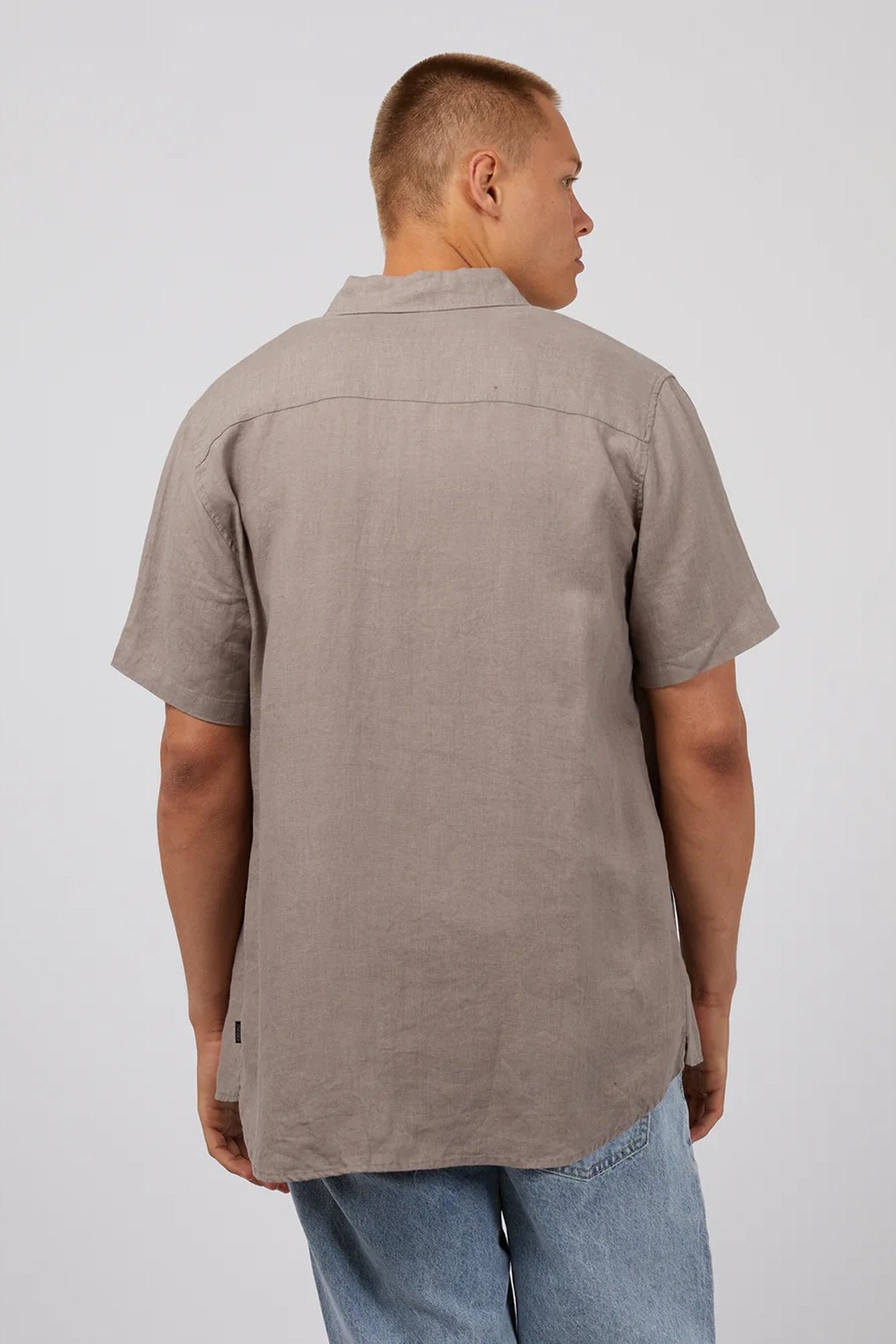 Linen Short Sleeve Shirt Mushroom