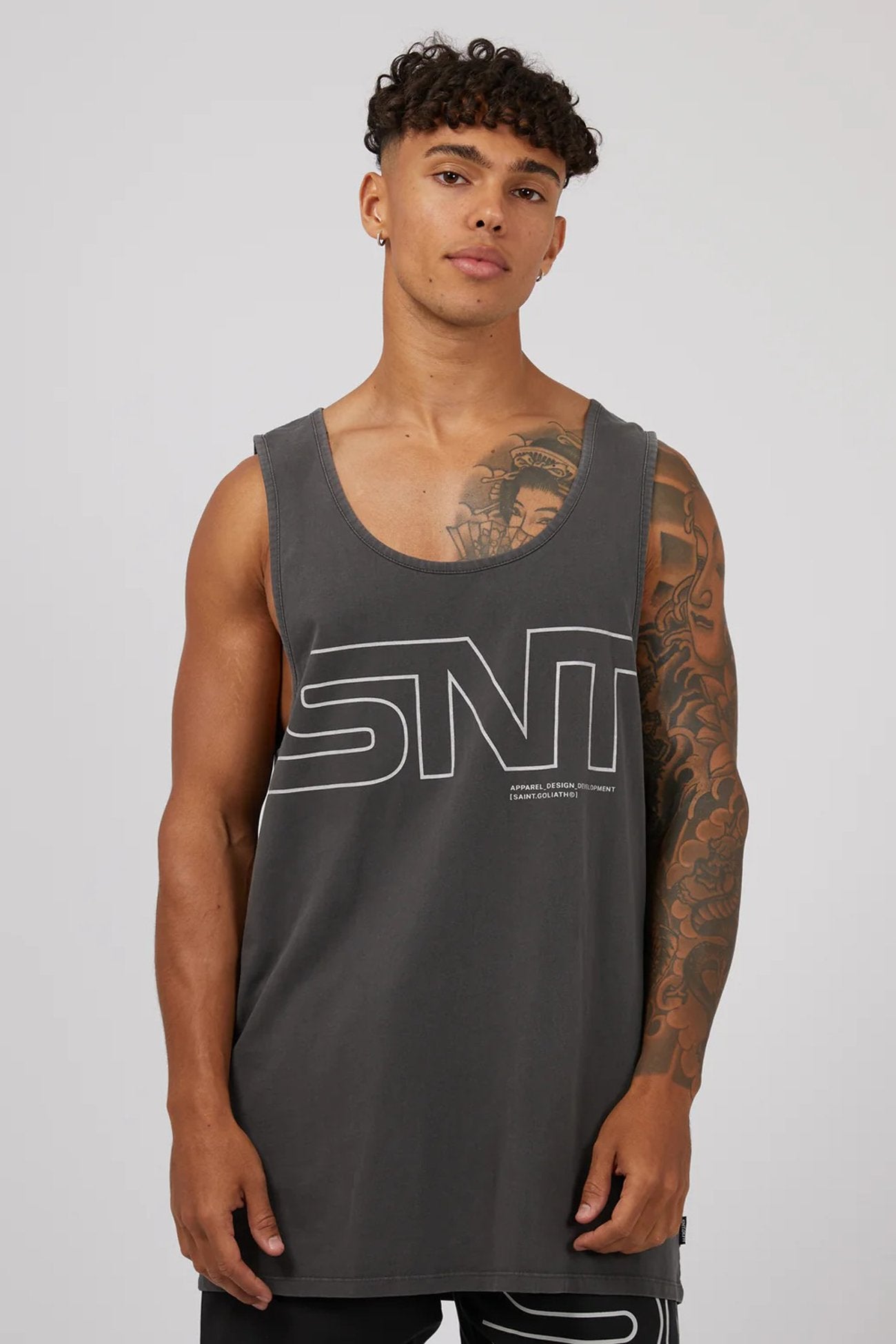 Link Singlet Washed Black