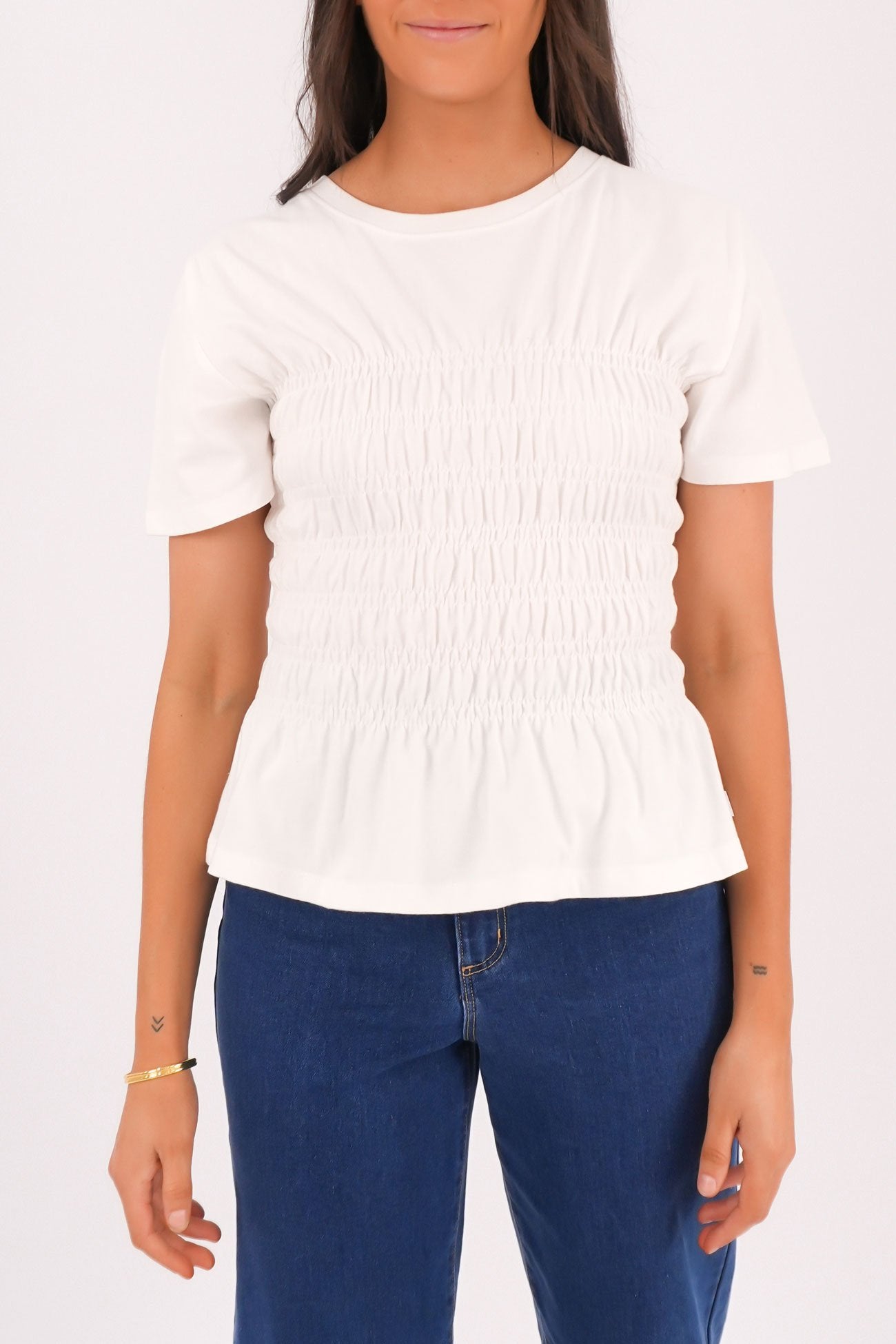 Lipa Ruched Top Vintage White