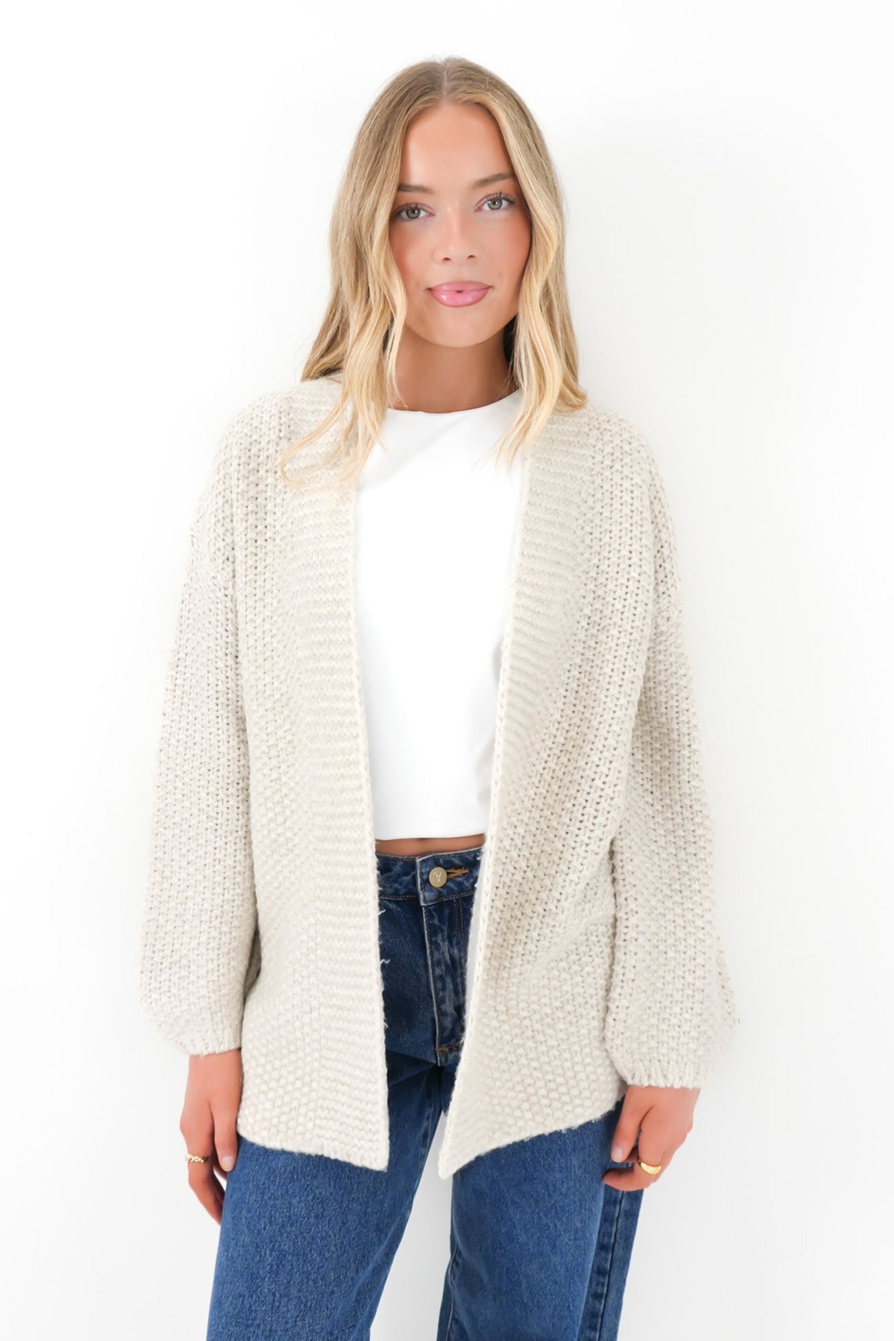 Lived In Lounge Throw Cardi Star White