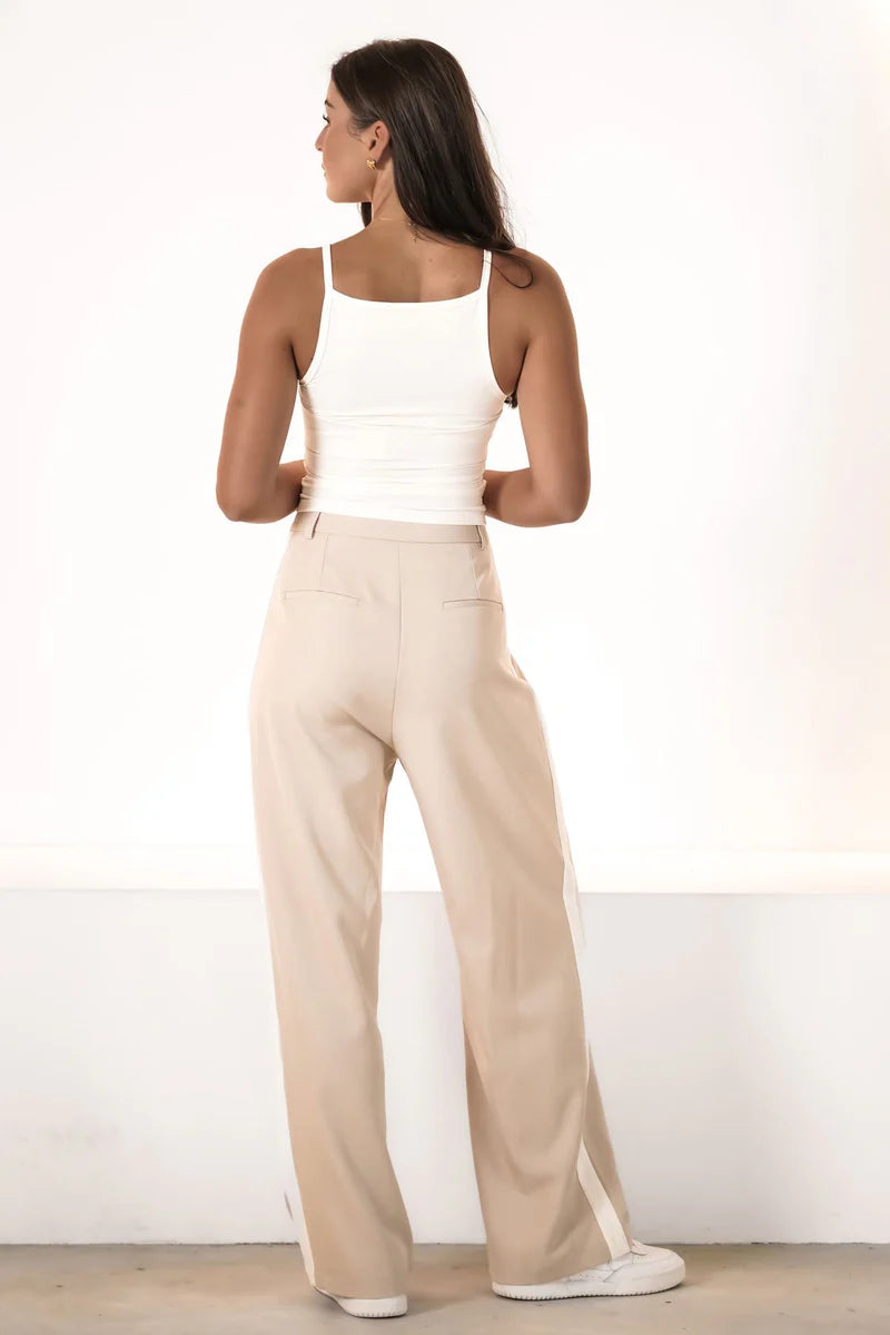 Lucas Stripe Pant Beige