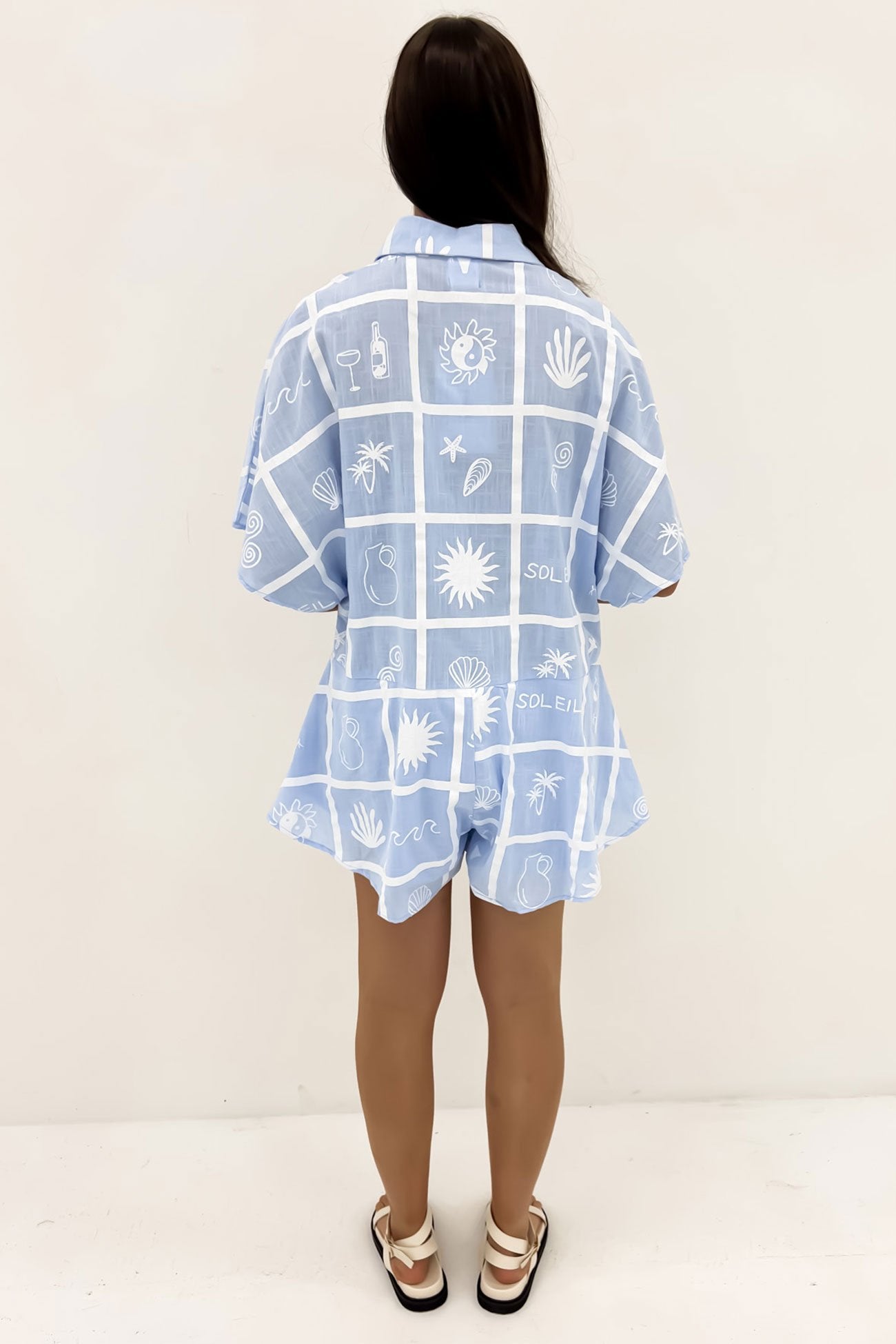 Lucia Playsuit Blue White Beach Soleil