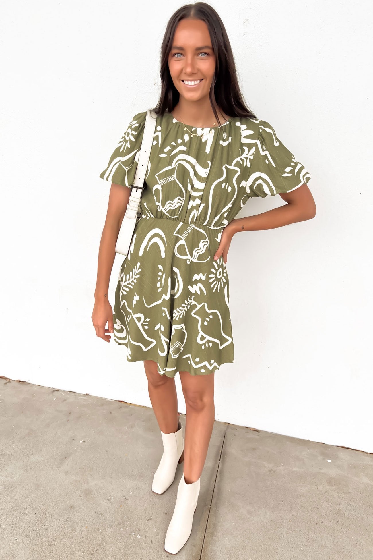 Lulu Mini Dress Bronte Sage