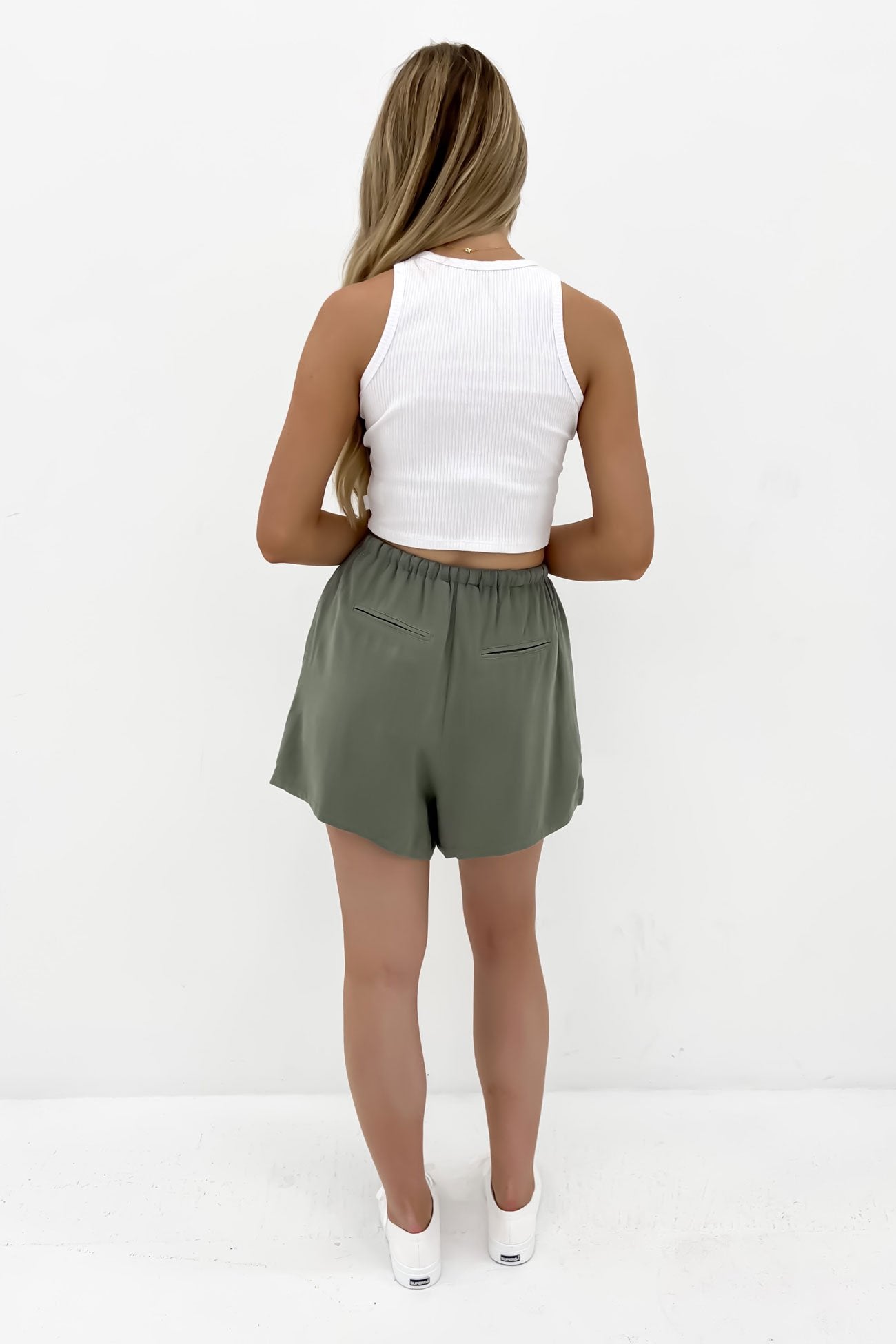 Luxe Linen Mini Short Khaki