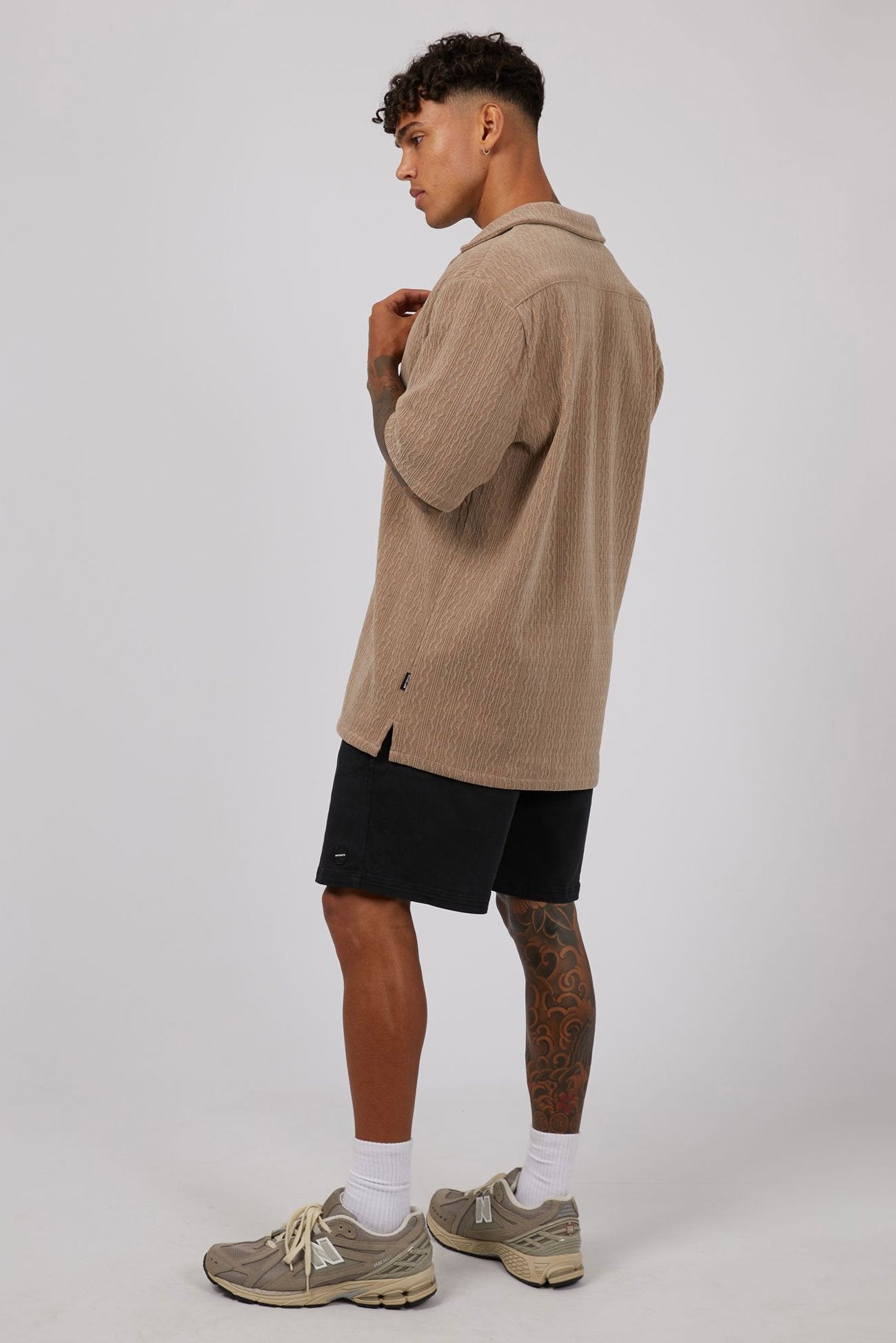 Luxe Short Sleeve Shirt Taupe