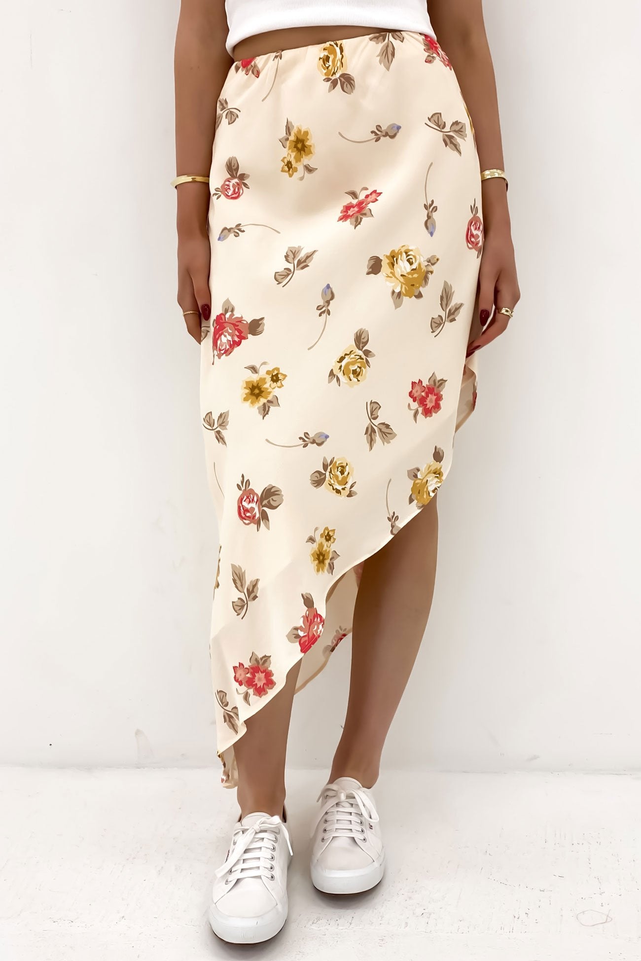 Madelyn Asymmetric Skirt Print