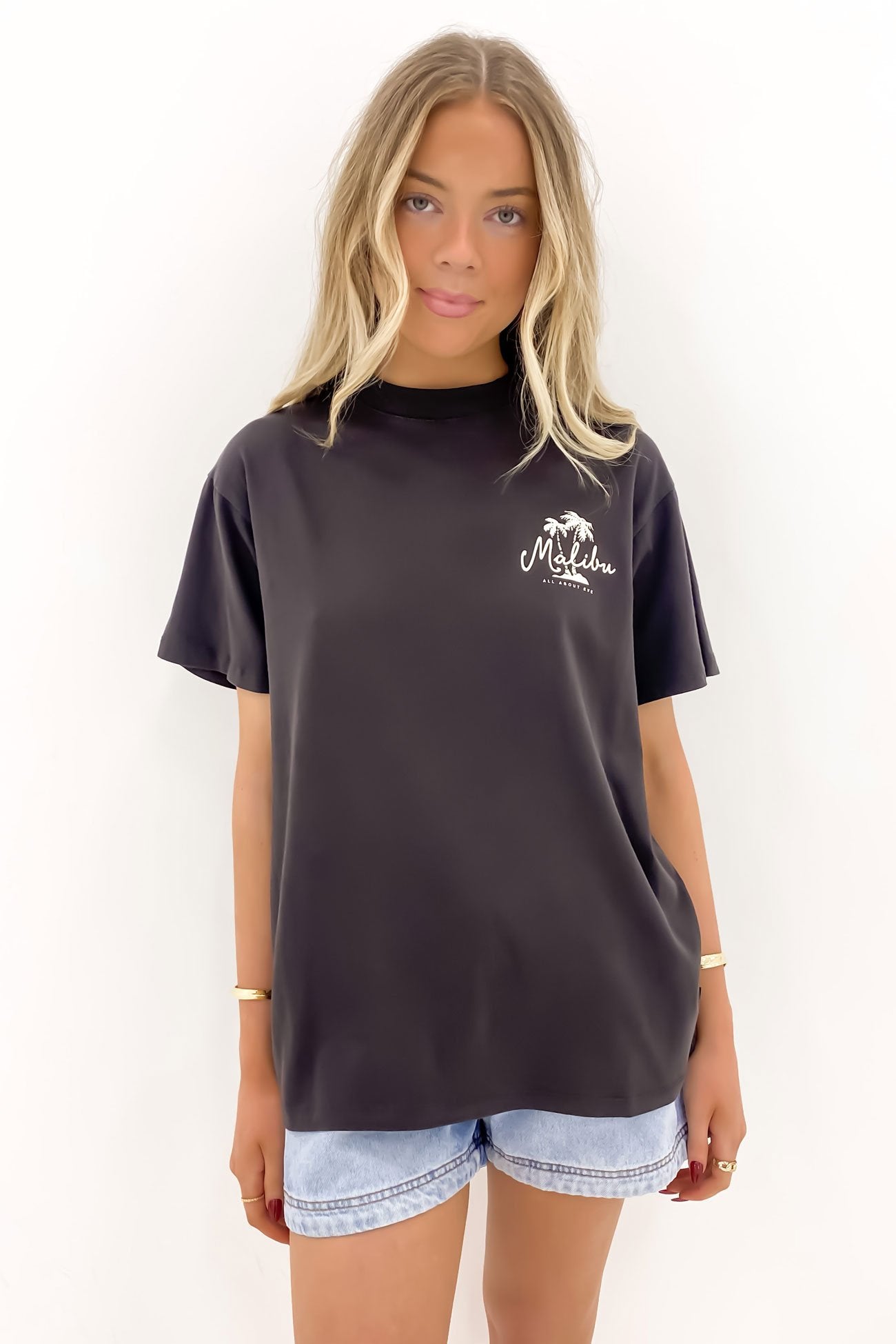 Malibu Shores Oversized Tee Washed Black