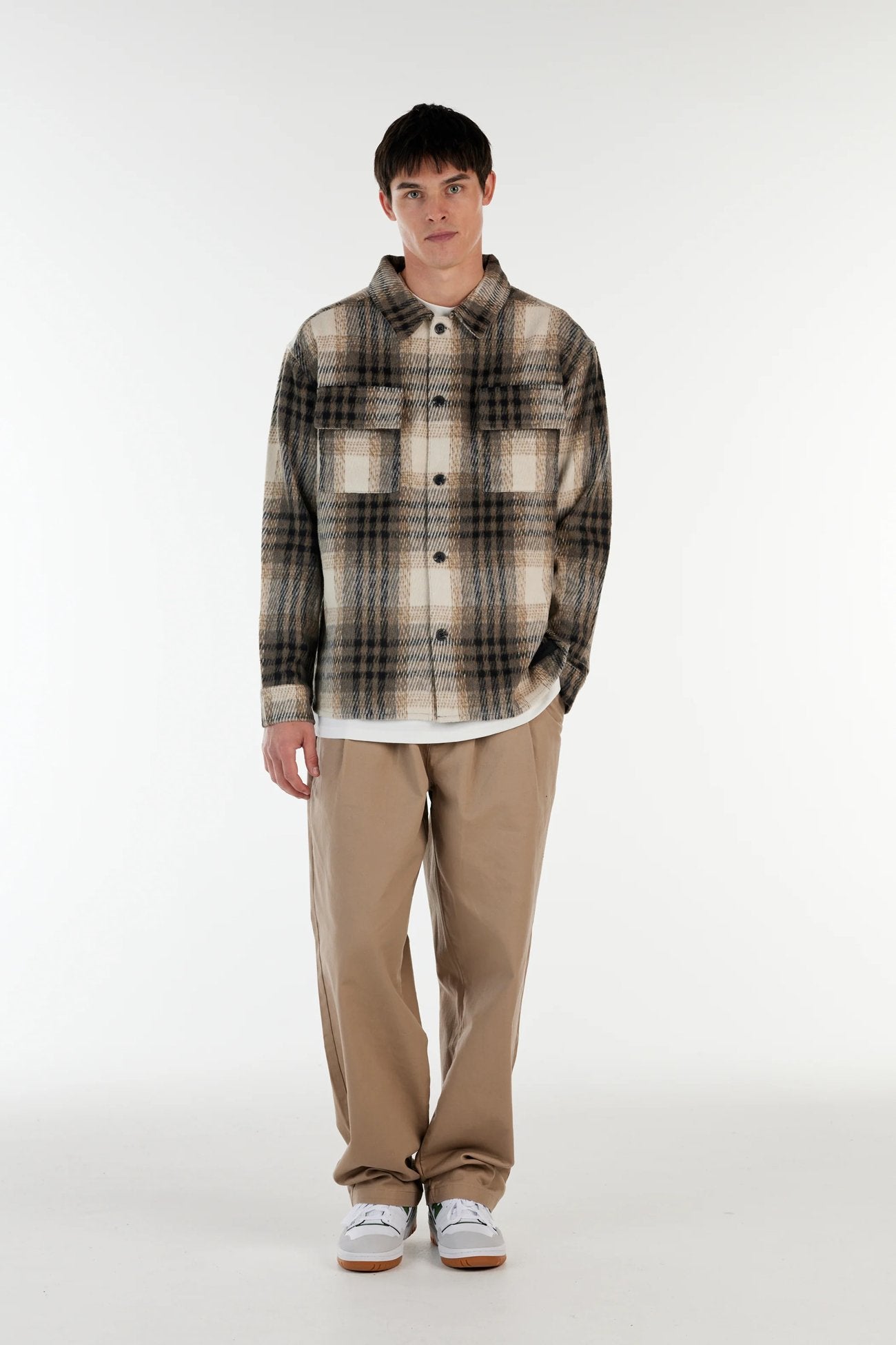 Malone Overshirt Black Grey Plaid