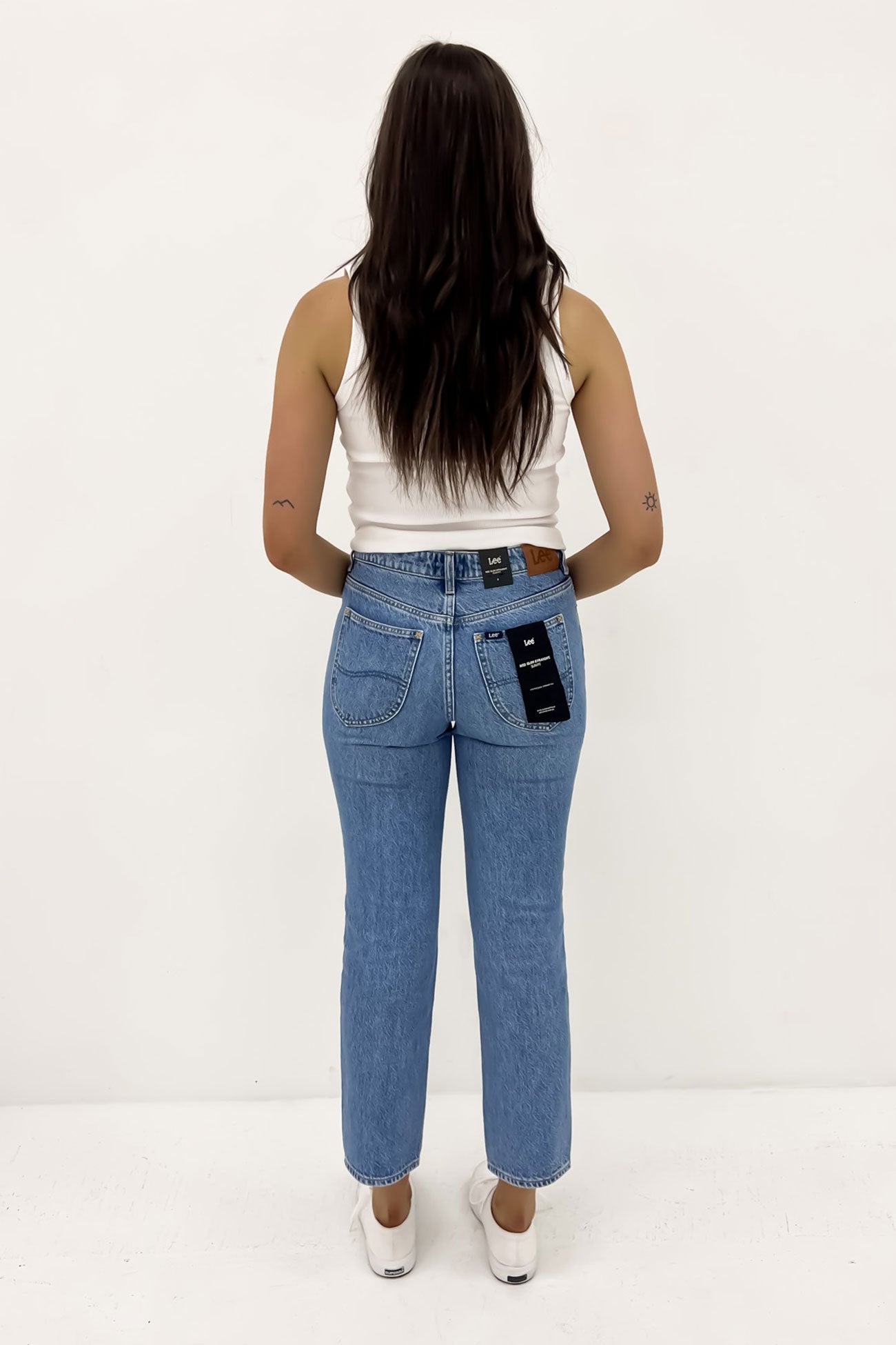 Mid Slim Straight Jean Blue Fire Petite