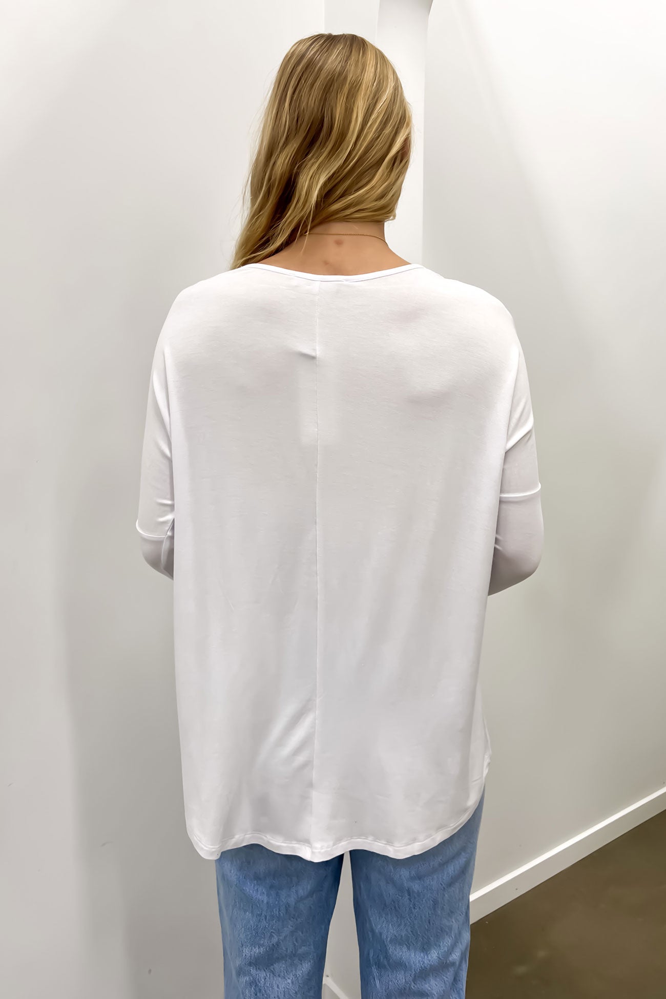 Milan 3/4 Sleeve Top White