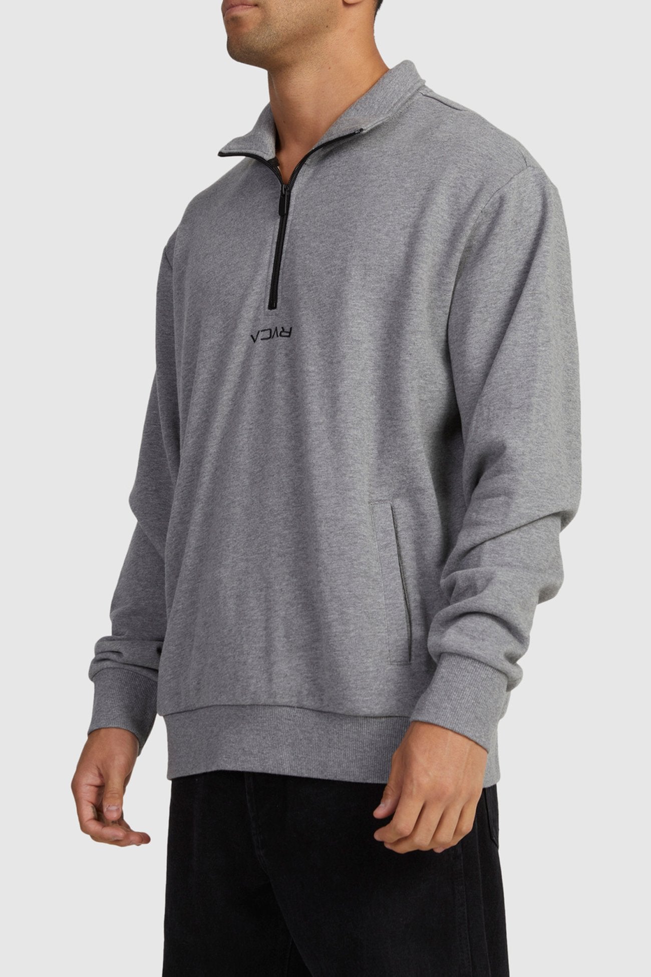 Mini Flipped Half Zip Grey Marle