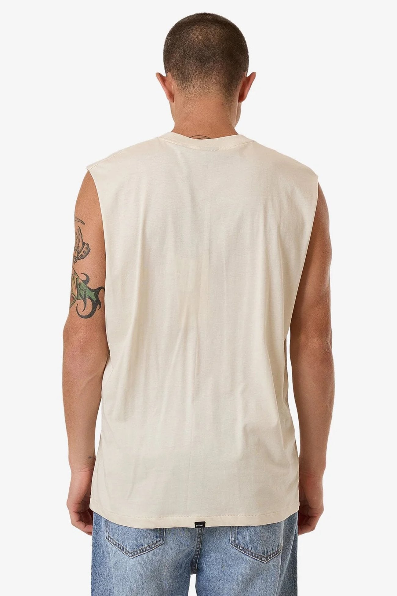 Minimal Thrills Merch Fit Muscle Tee Heritage White