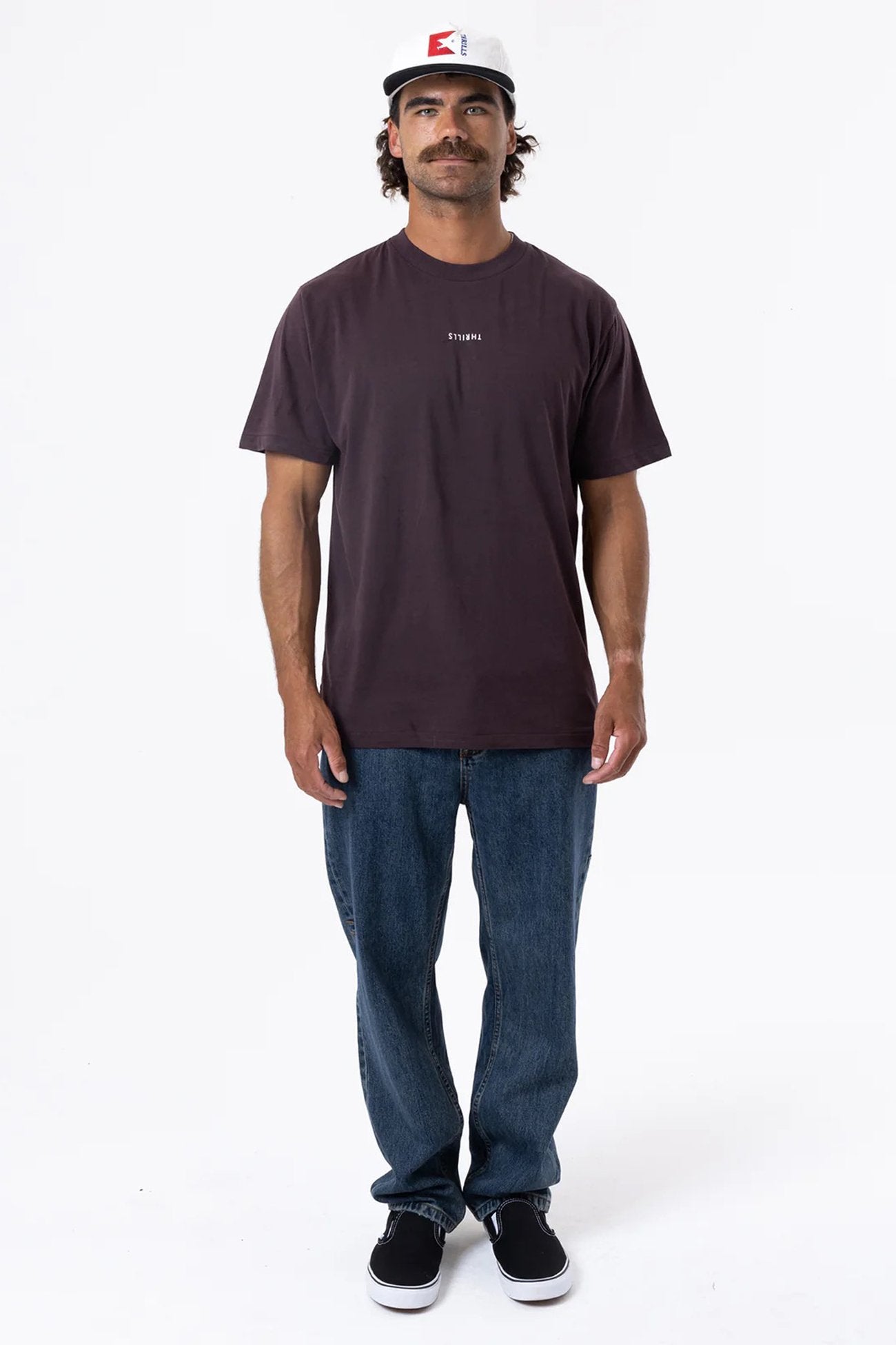 Minimal Thrills Merch Fit Tee Deep Plum