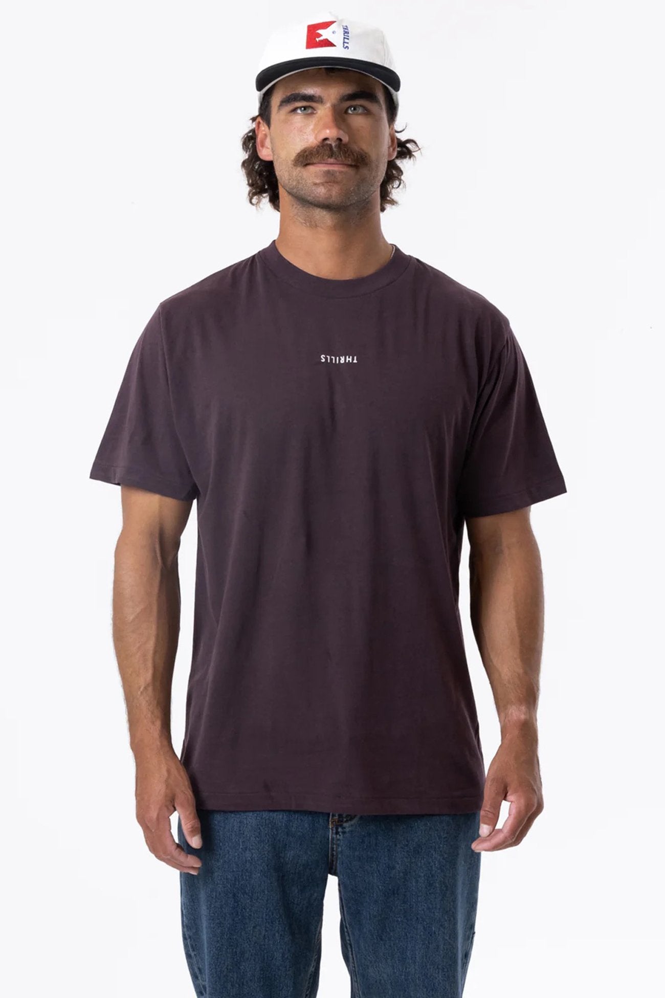 Minimal Thrills Merch Fit Tee Deep Plum