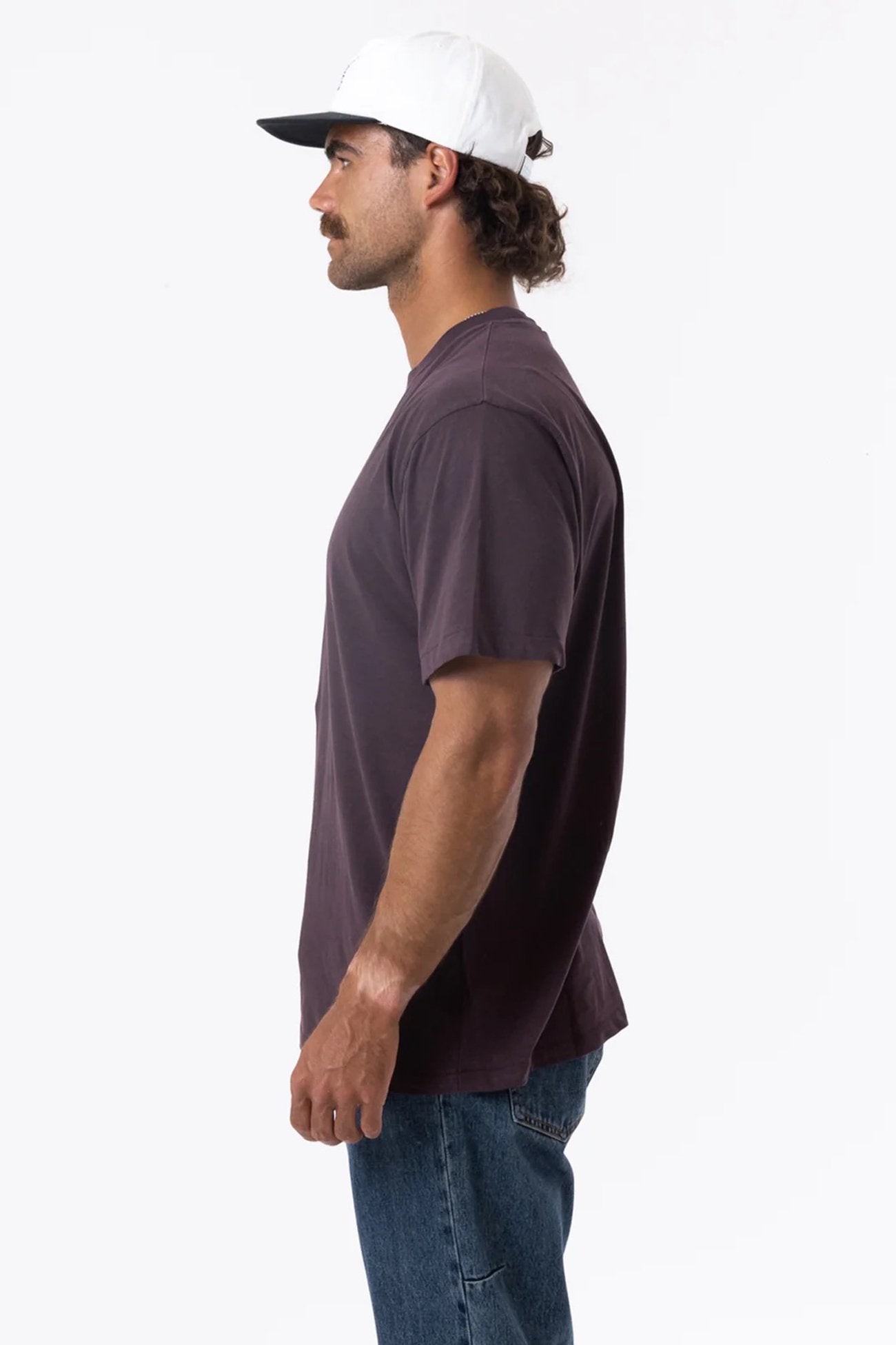 Minimal Thrills Merch Fit Tee Deep Plum