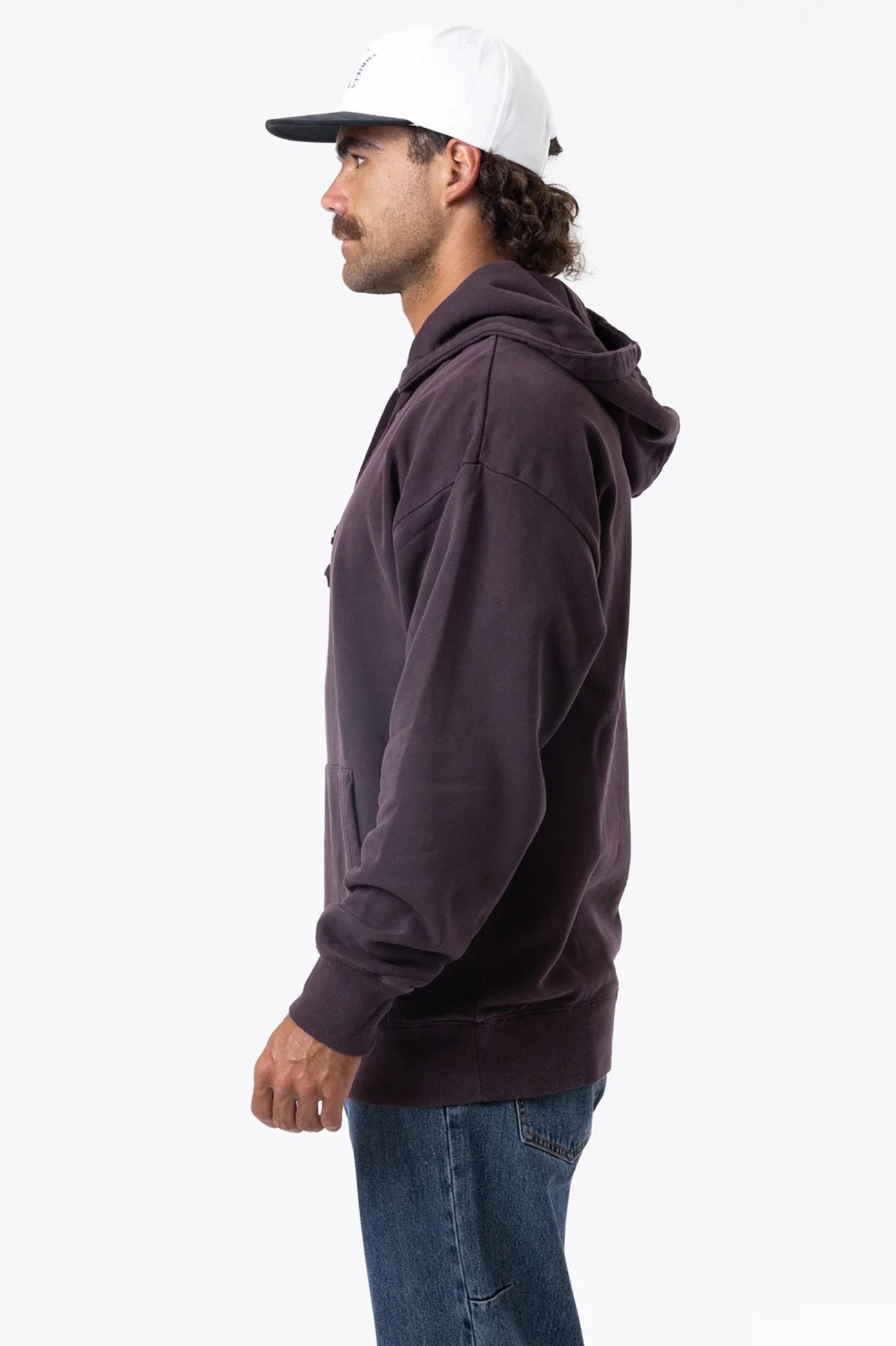 Minimal Thrills Slouch Pull On Hood Deep Plum