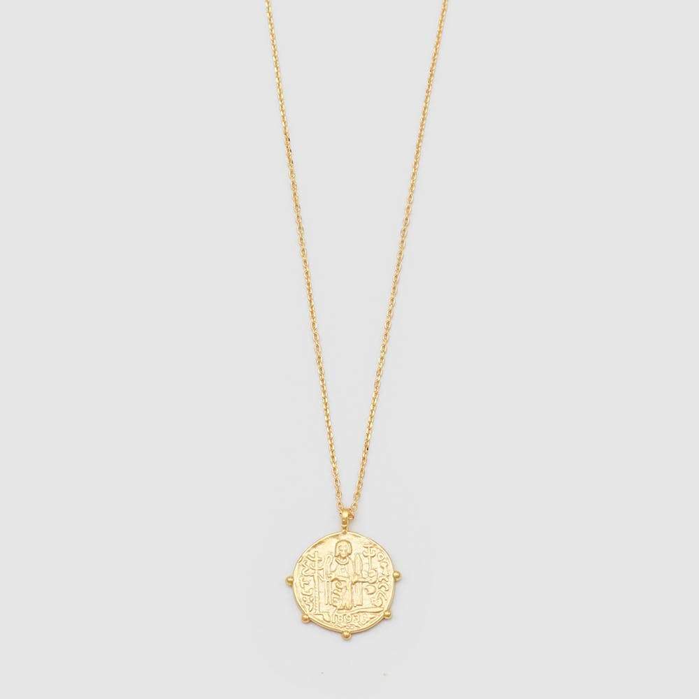 Aztec Coin Necklace Gold