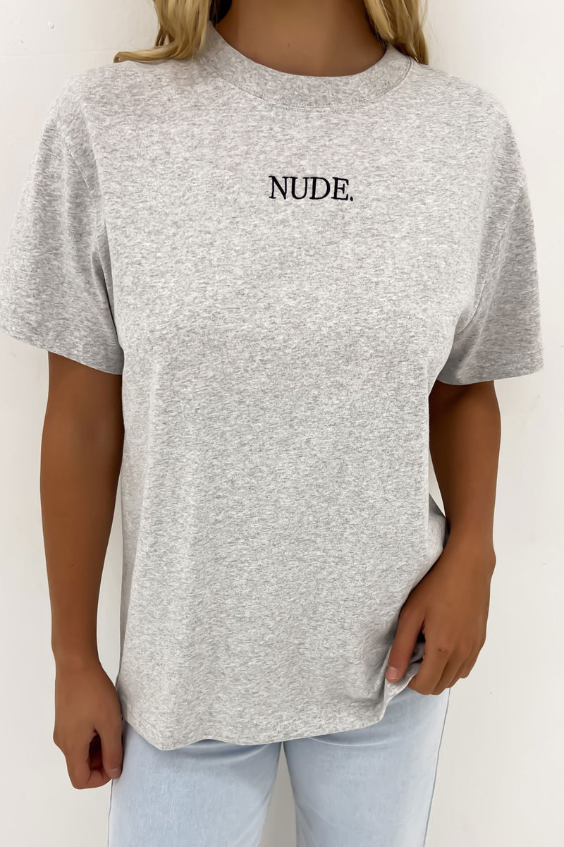 NUDE. Signature Tee Grey Marle - Jean Jail