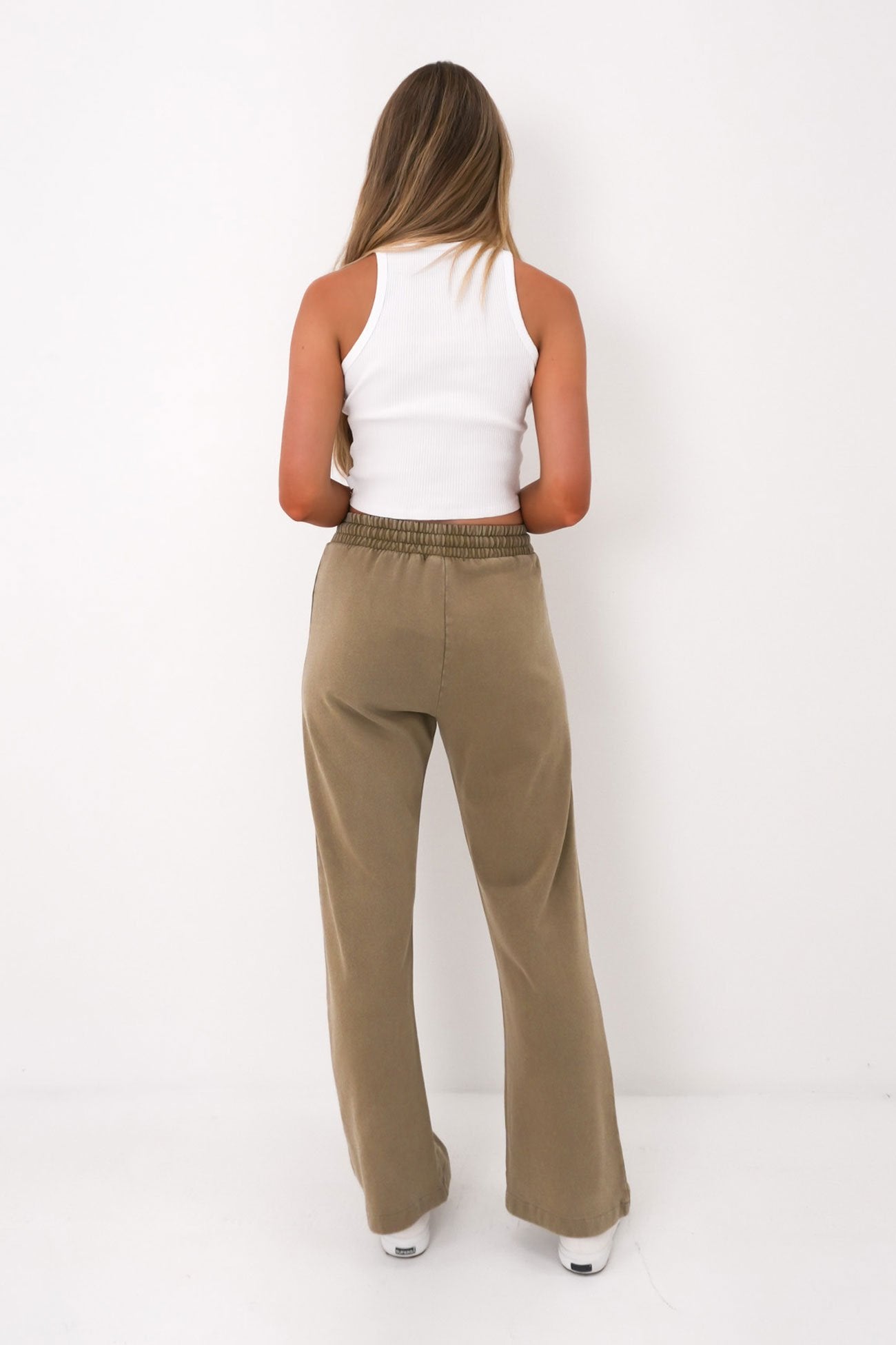 Nara Wide Leg Trackpant Olive