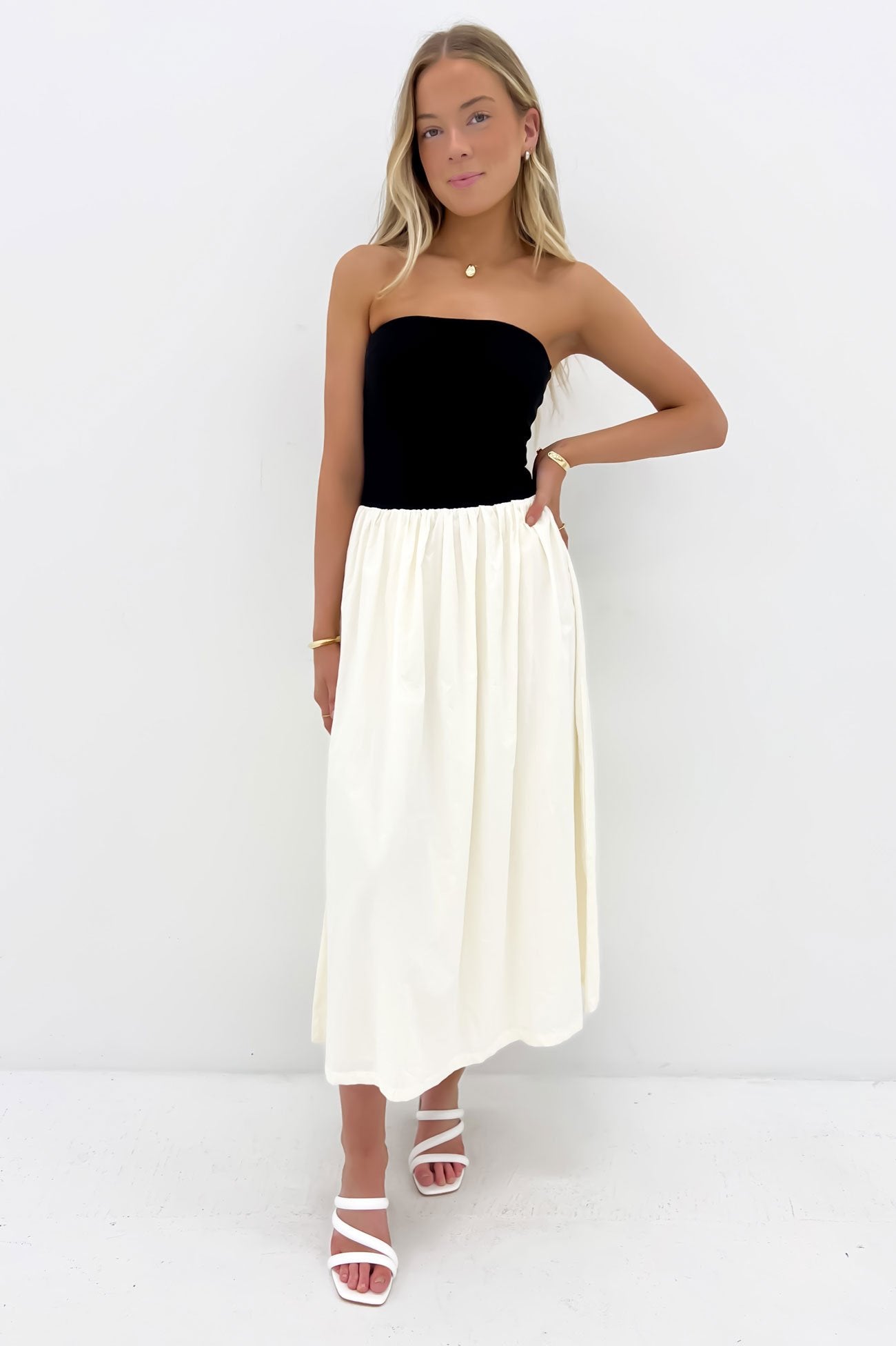 Nathan Midi Dress Black Cream