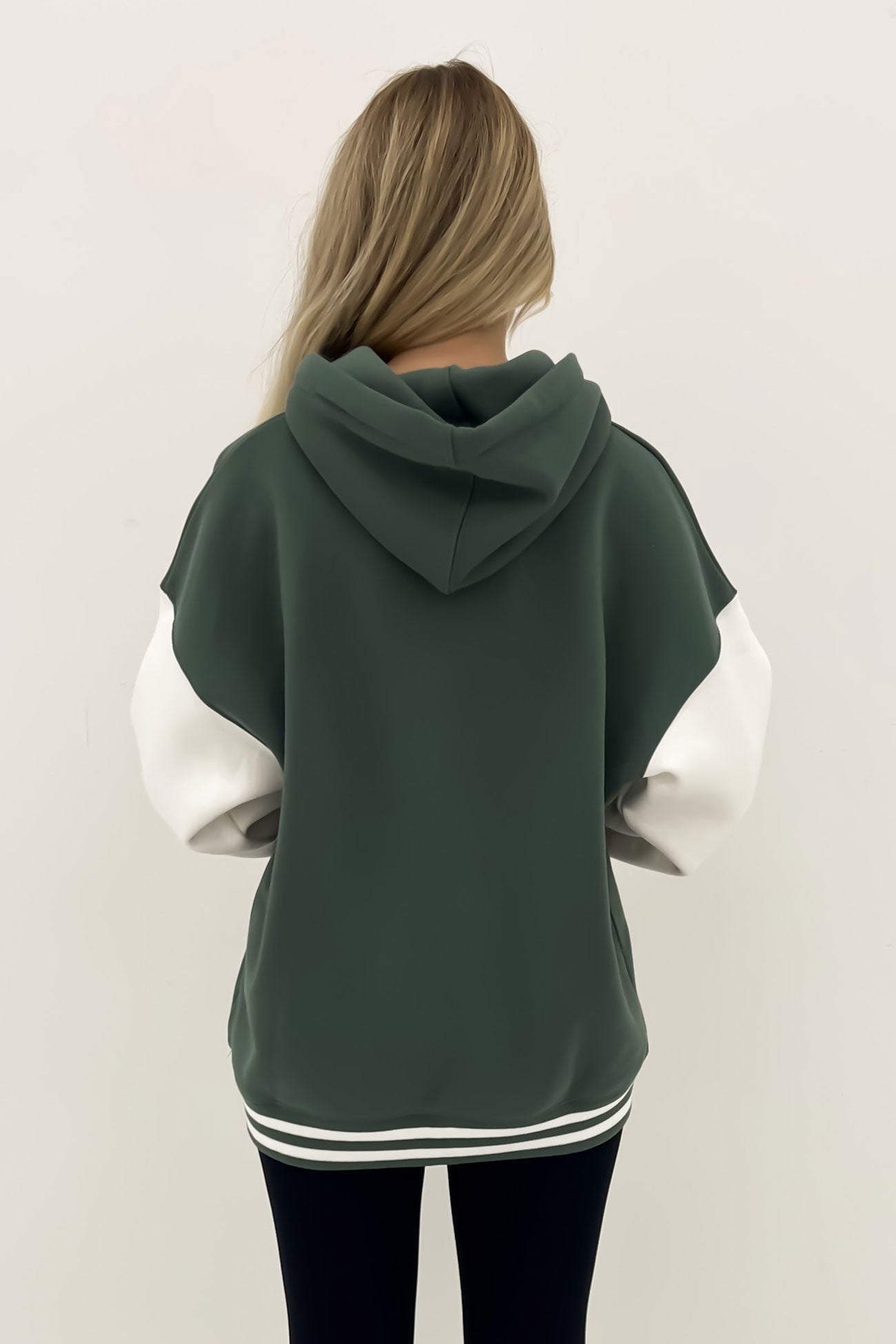 National Contrast Hoody Green