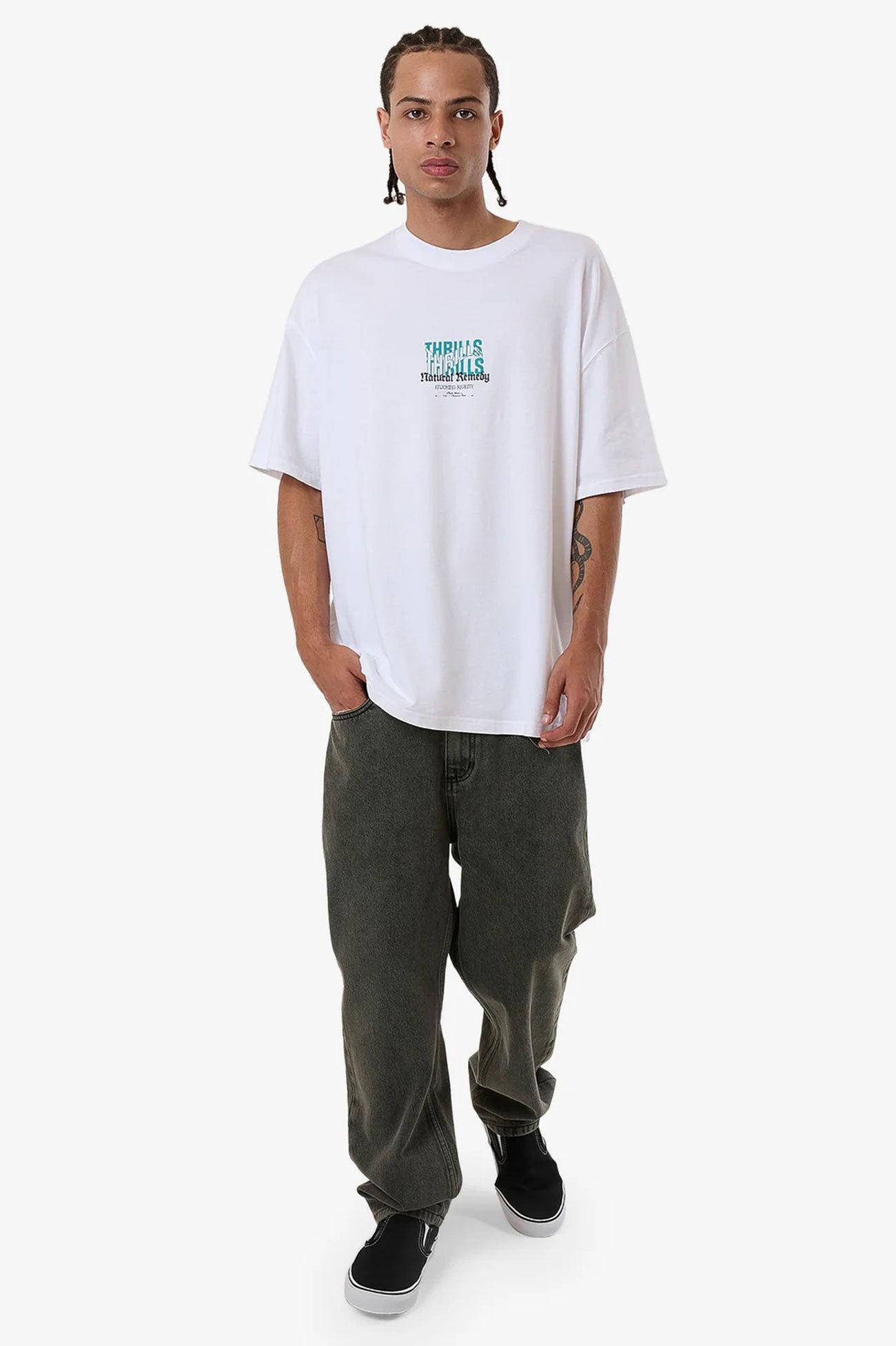 Natural Remedy Box Fit Oversize Tee White