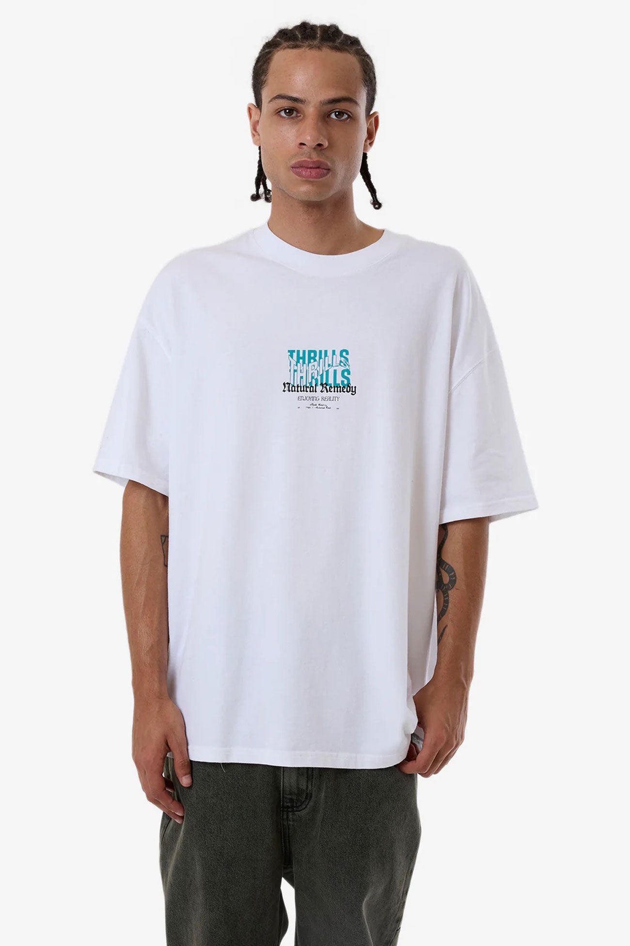 Natural Remedy Box Fit Oversize Tee White