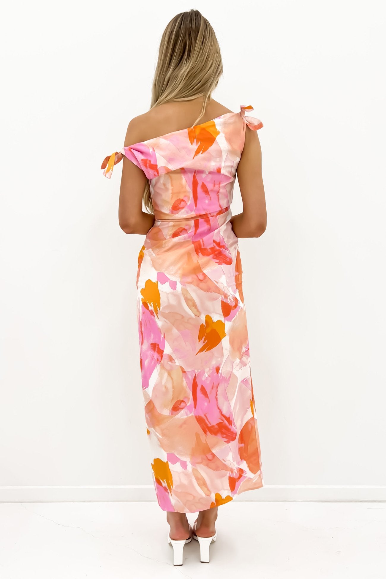 Neela Maxi Dress Pink Watercolour