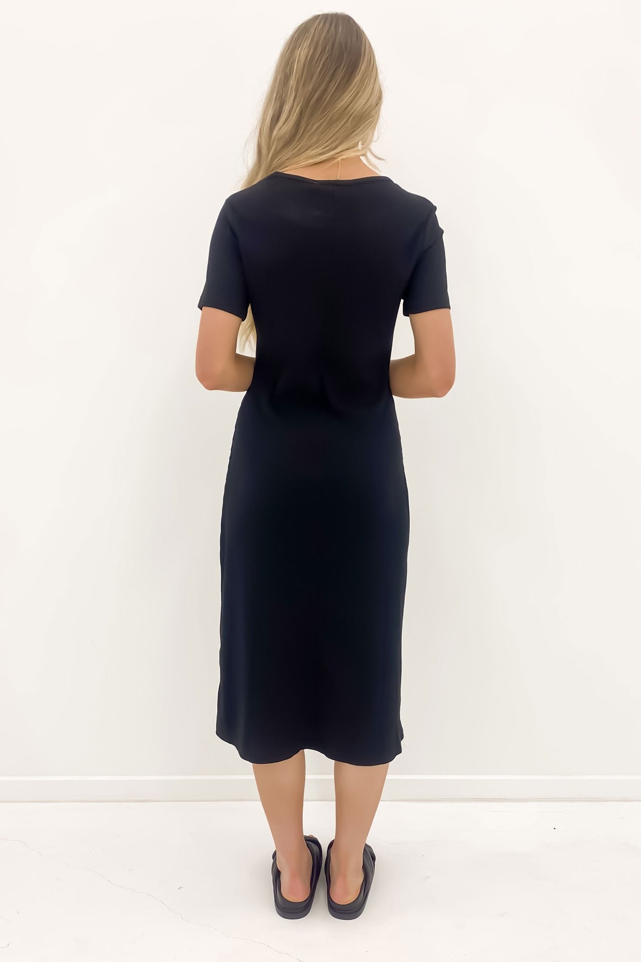 Neve Rib Dress Black