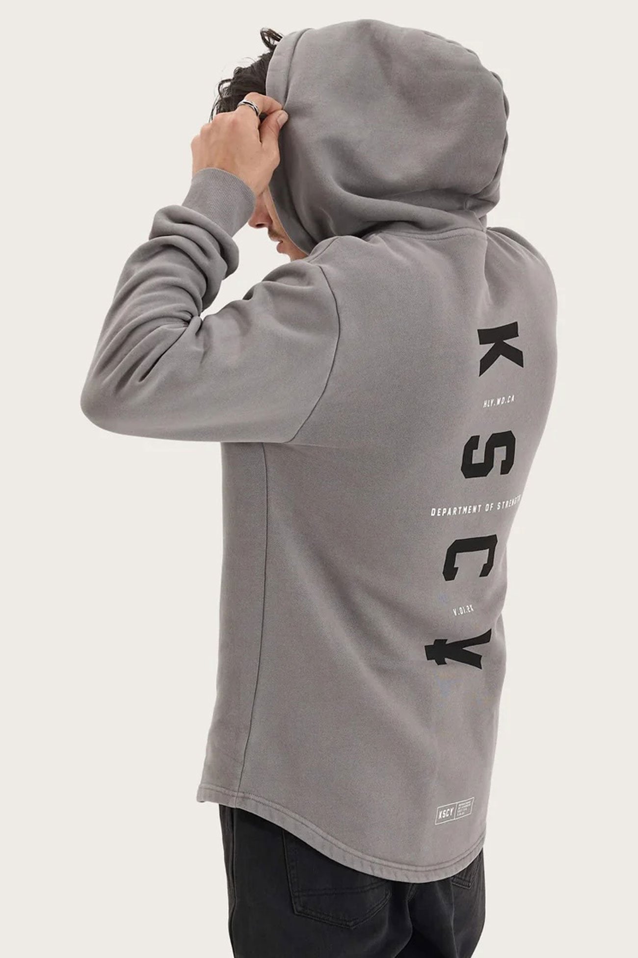 Nexus Heavy Hooded Dual Curved Sweater Pigment Frost Grey