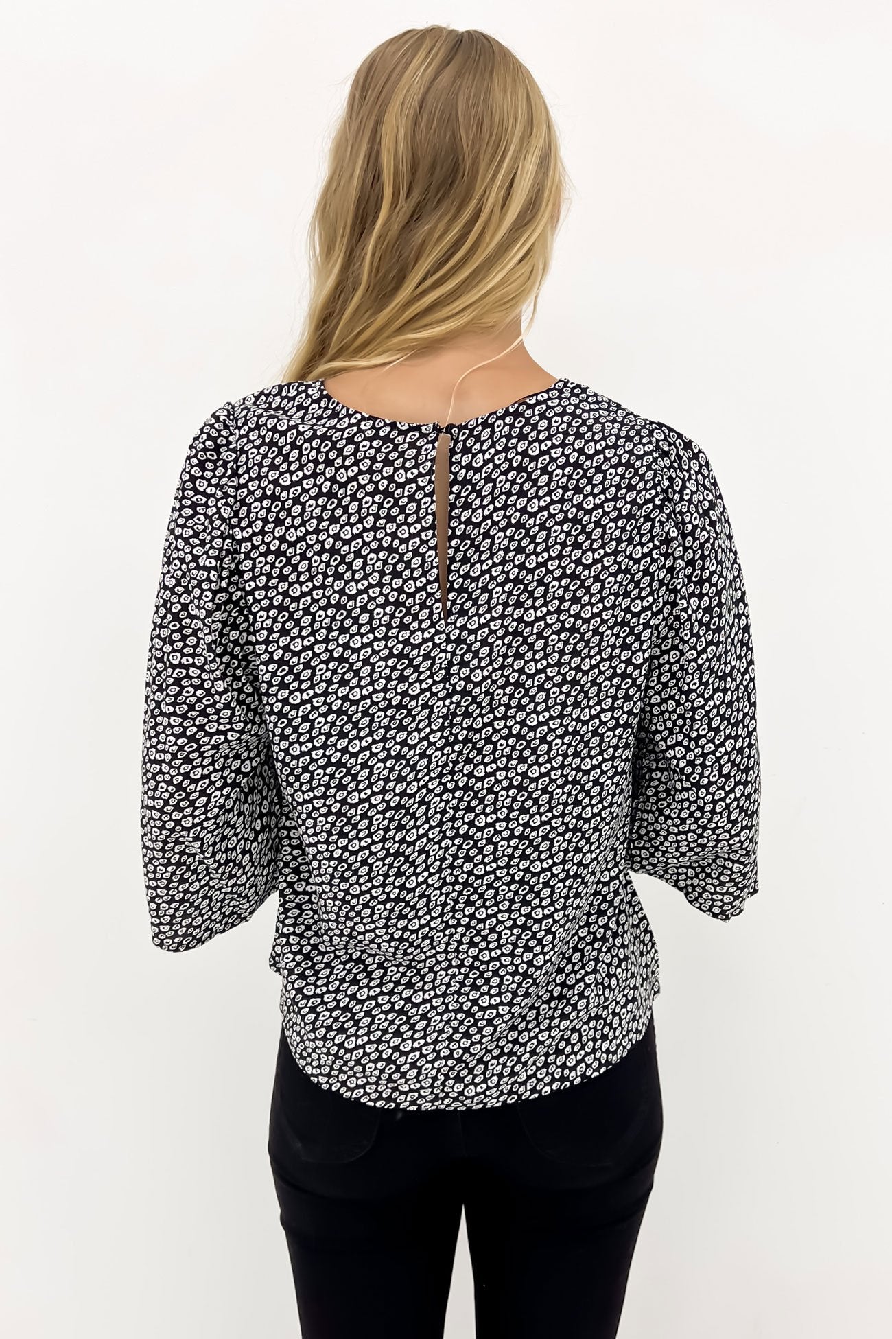 Nicolette Kimono Sleeve Top Boho Animal