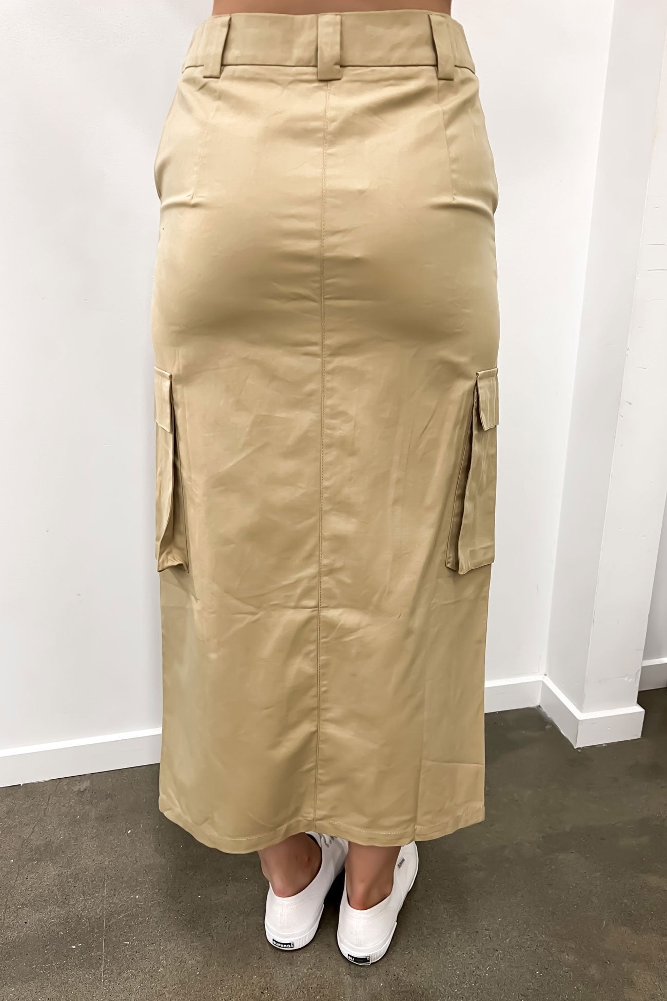 Nikita Cargo Midi Skirt Latte