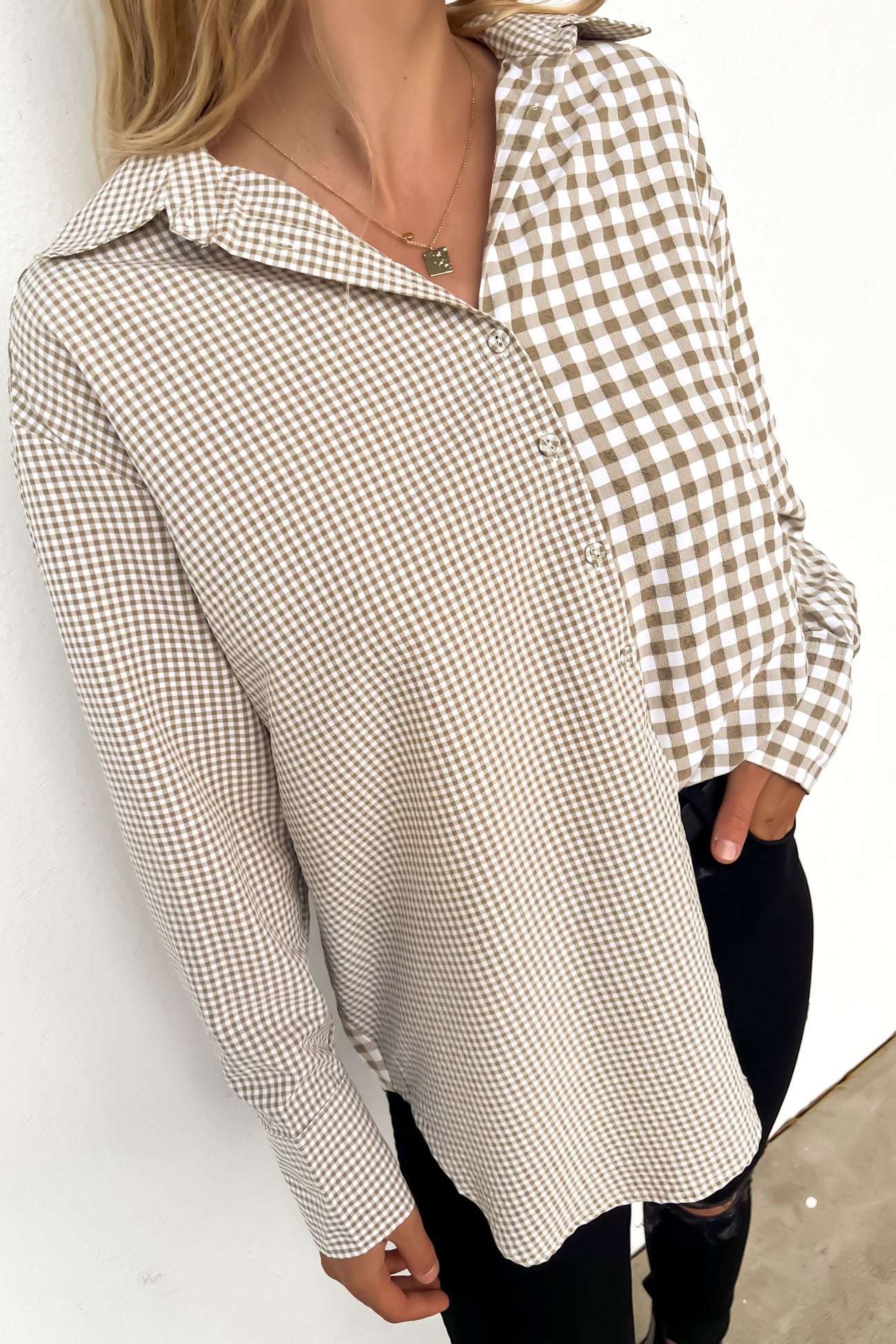 Nolan Shirt Beige Check