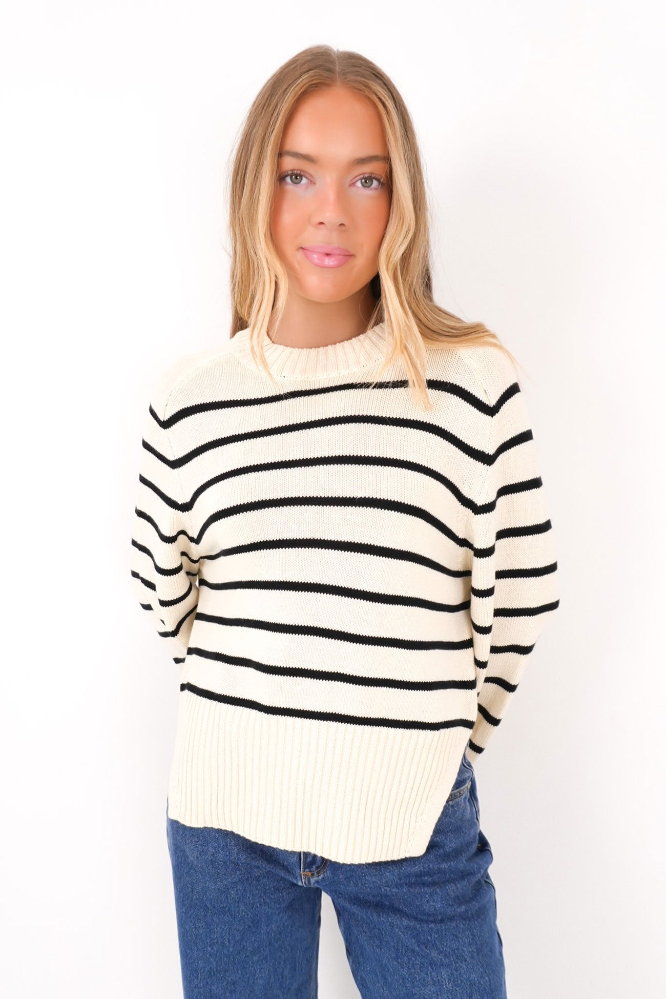 Noriko Knit Cream Stripe