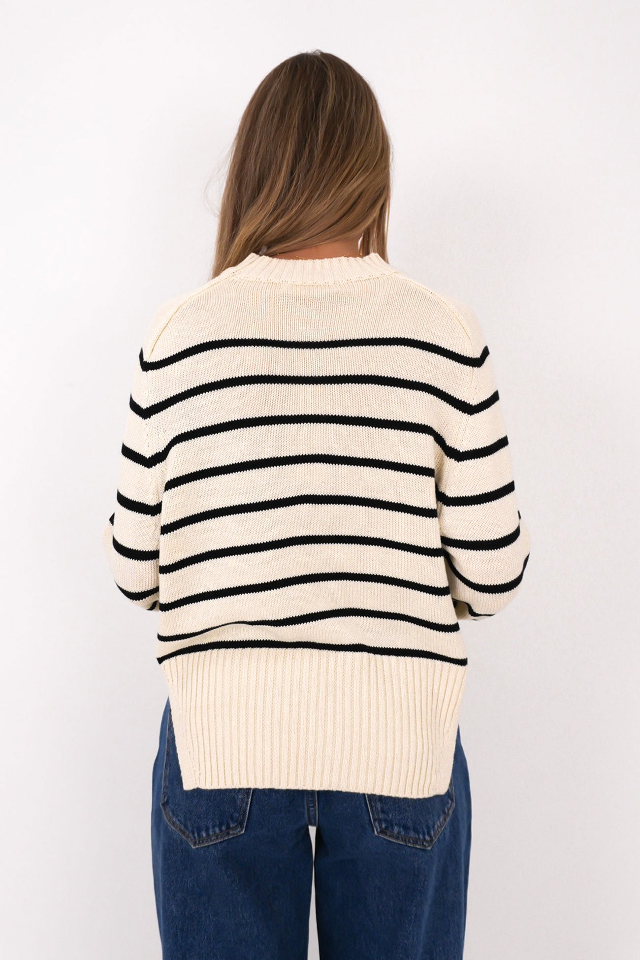 Noriko Knit Cream Stripe