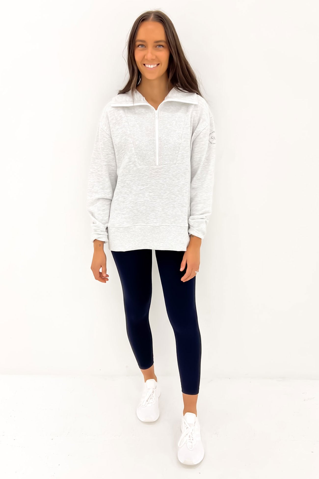 Nova Half Zip Sweater Grey Marle