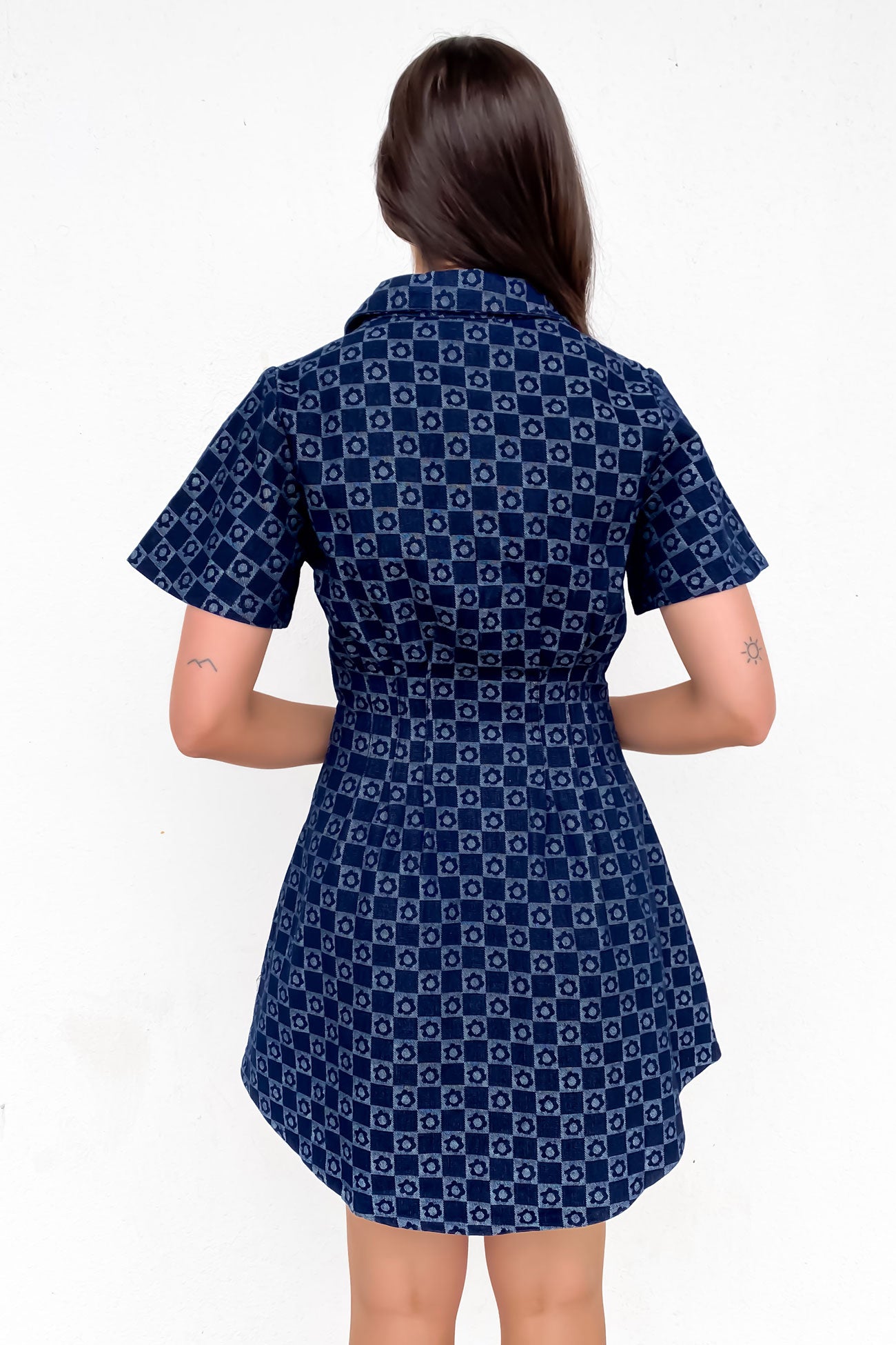 Nyah Denim Mini Dress Blue