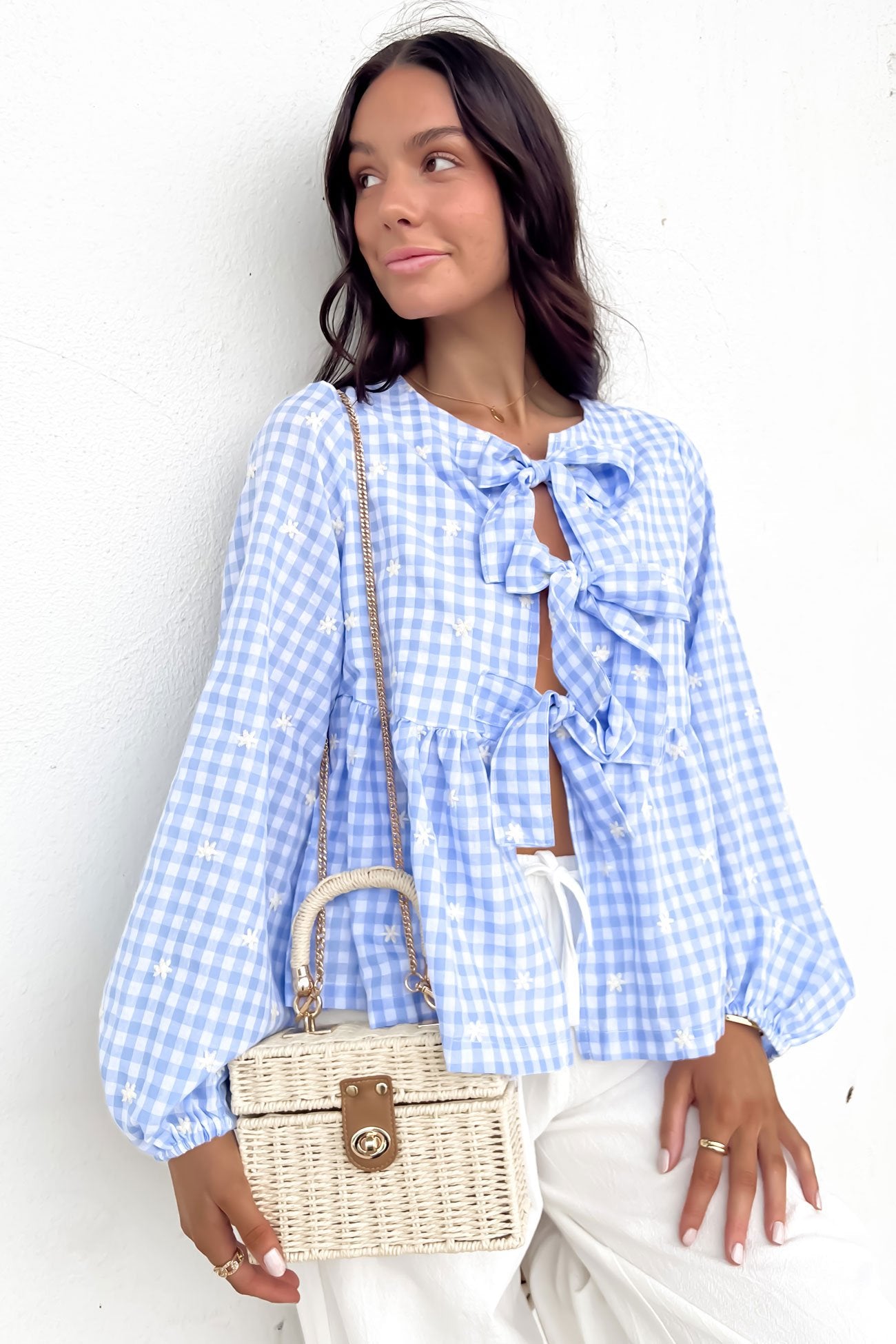 Nyssa Top Blue Gingham