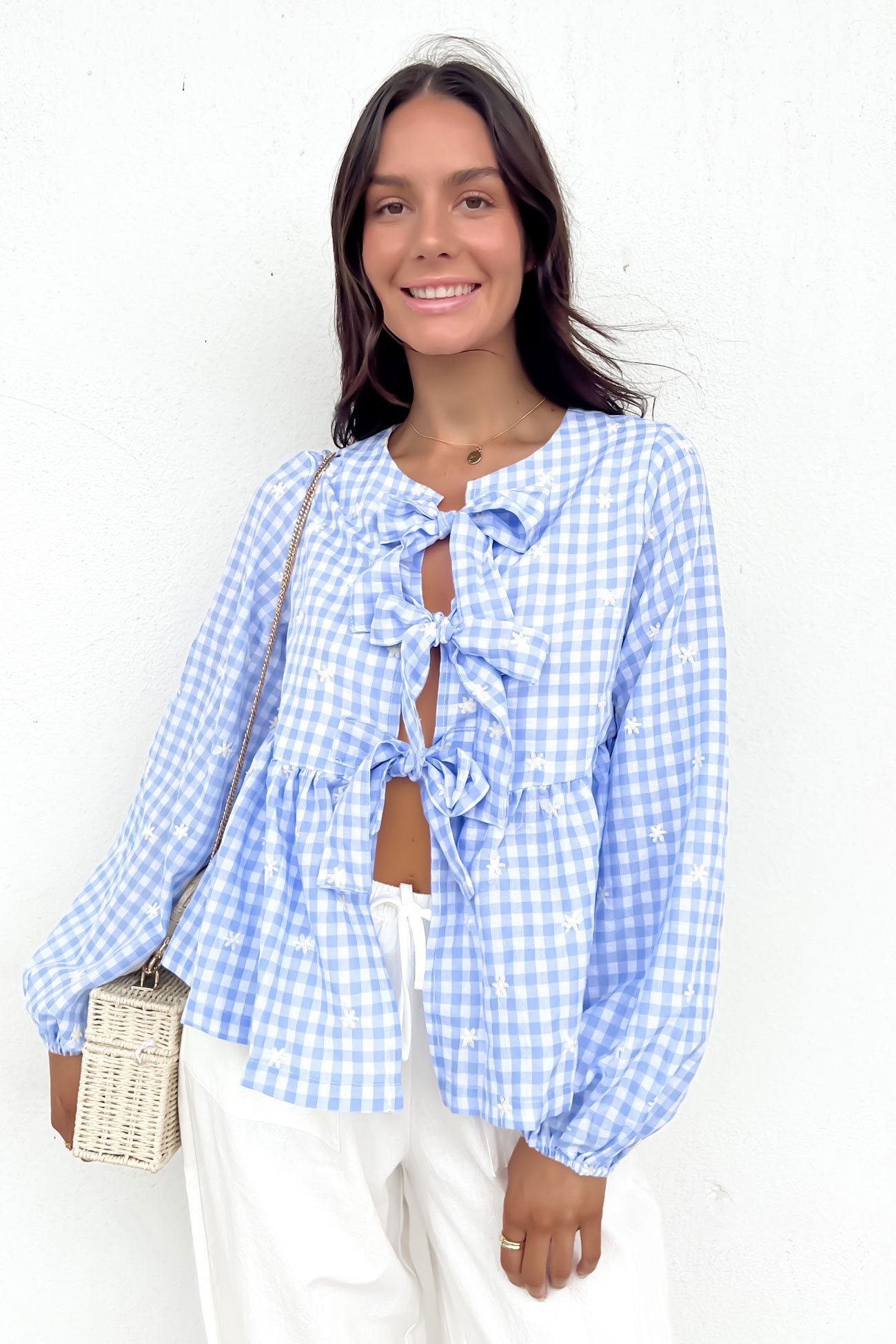 Nyssa Top Blue Gingham