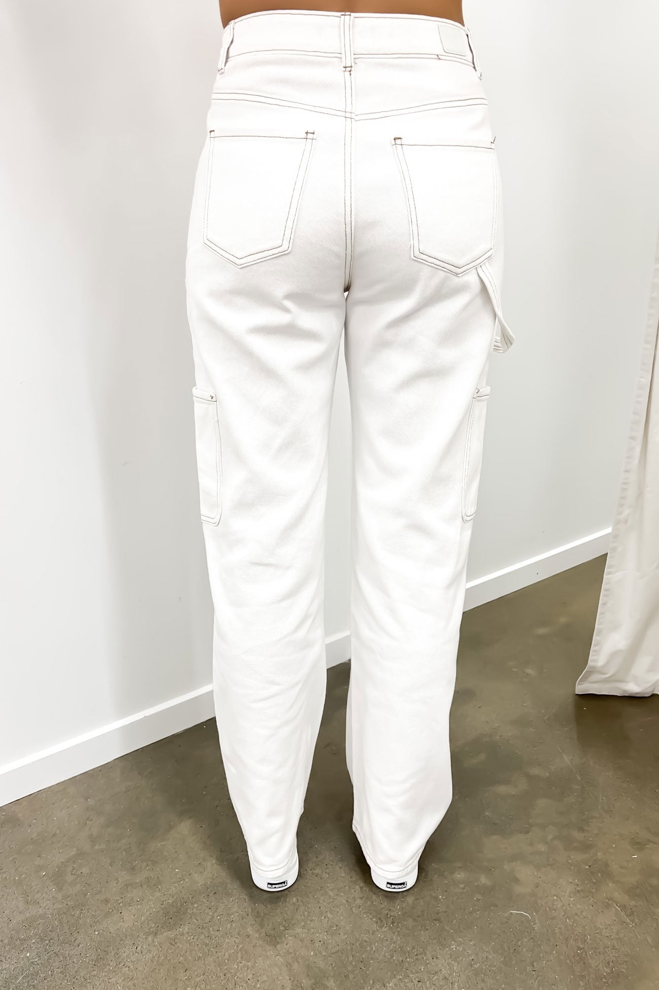 Ottie Denim Cargo Pant White