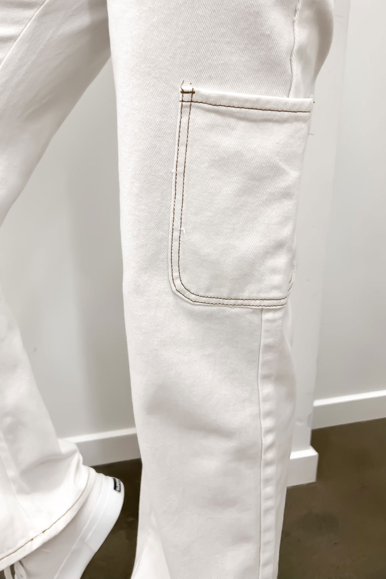 Ottie Denim Cargo Pant White