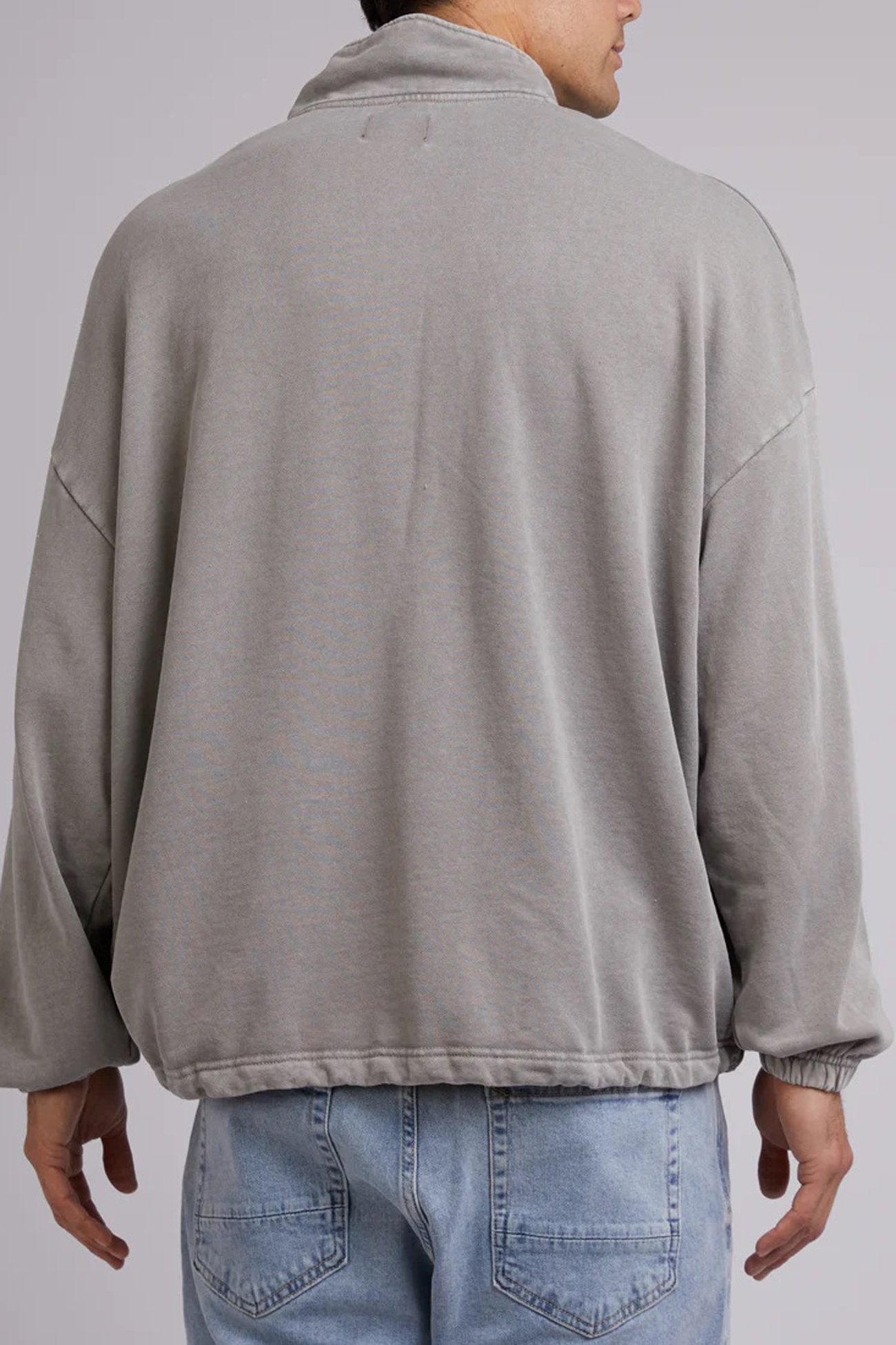 Oversized 1/4 Zip Jumper Grey