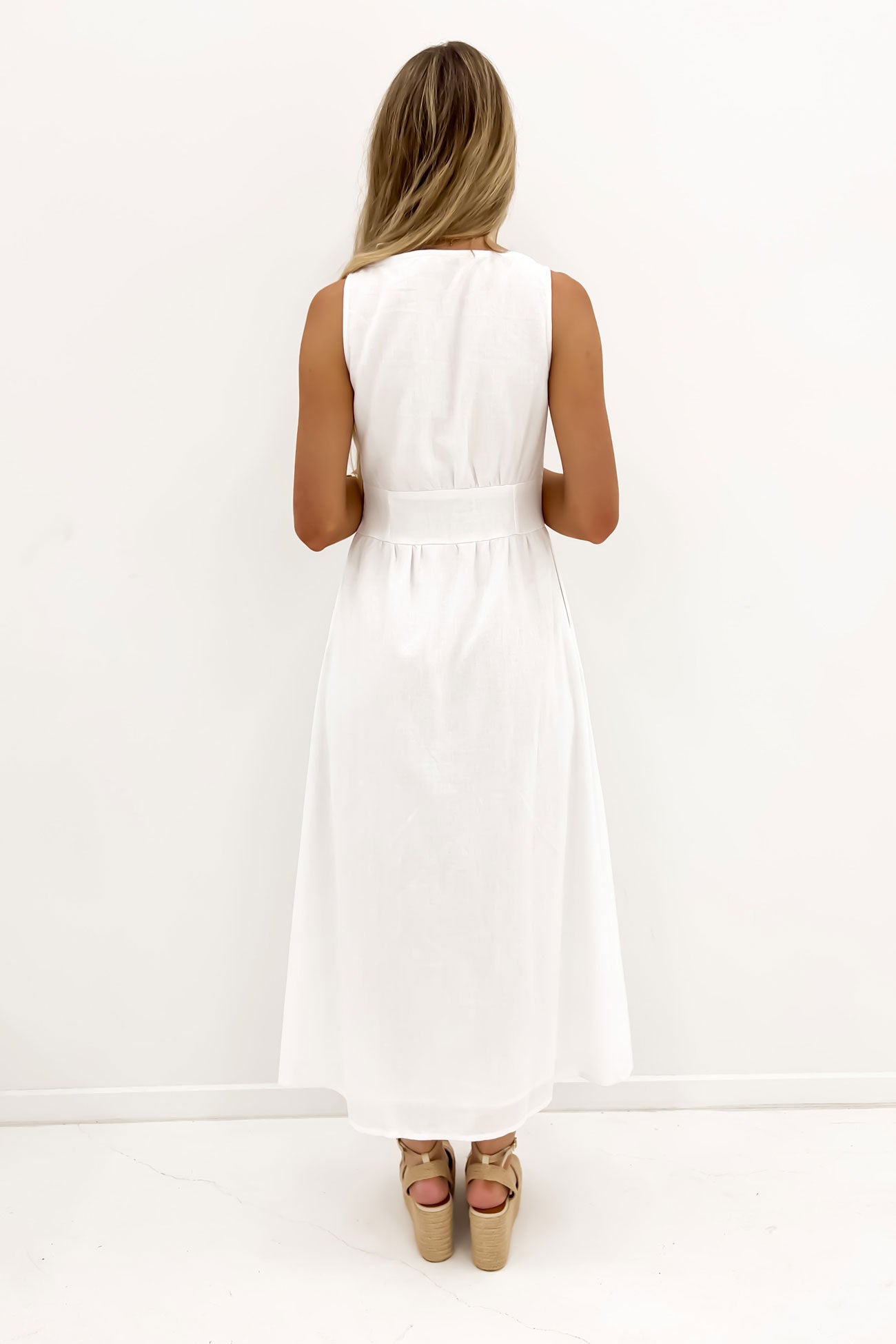 Parvin Midi Dress White