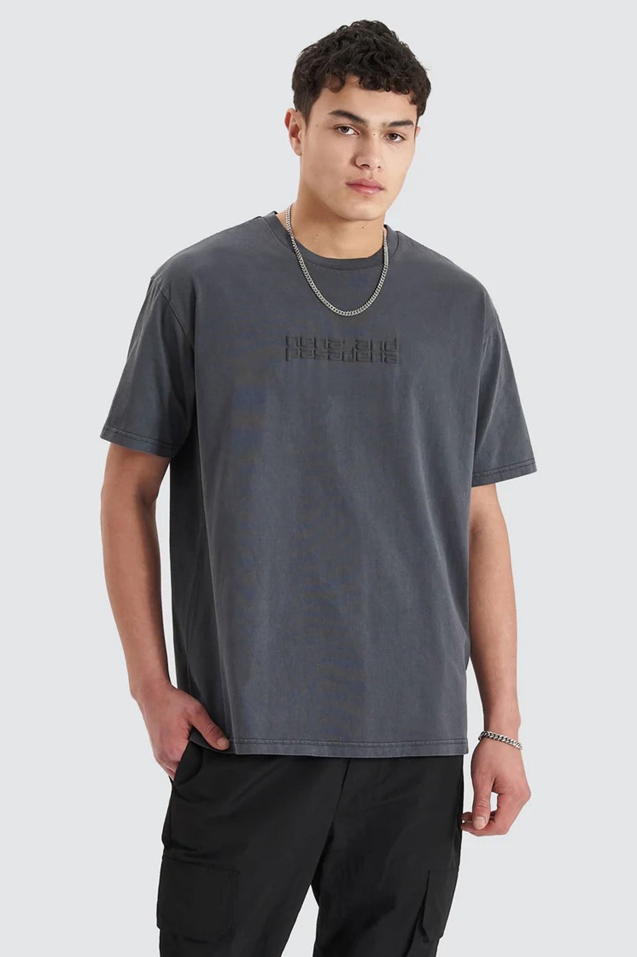 Post-Industrial Heavy Box Fit Tee Pigment Asphalt