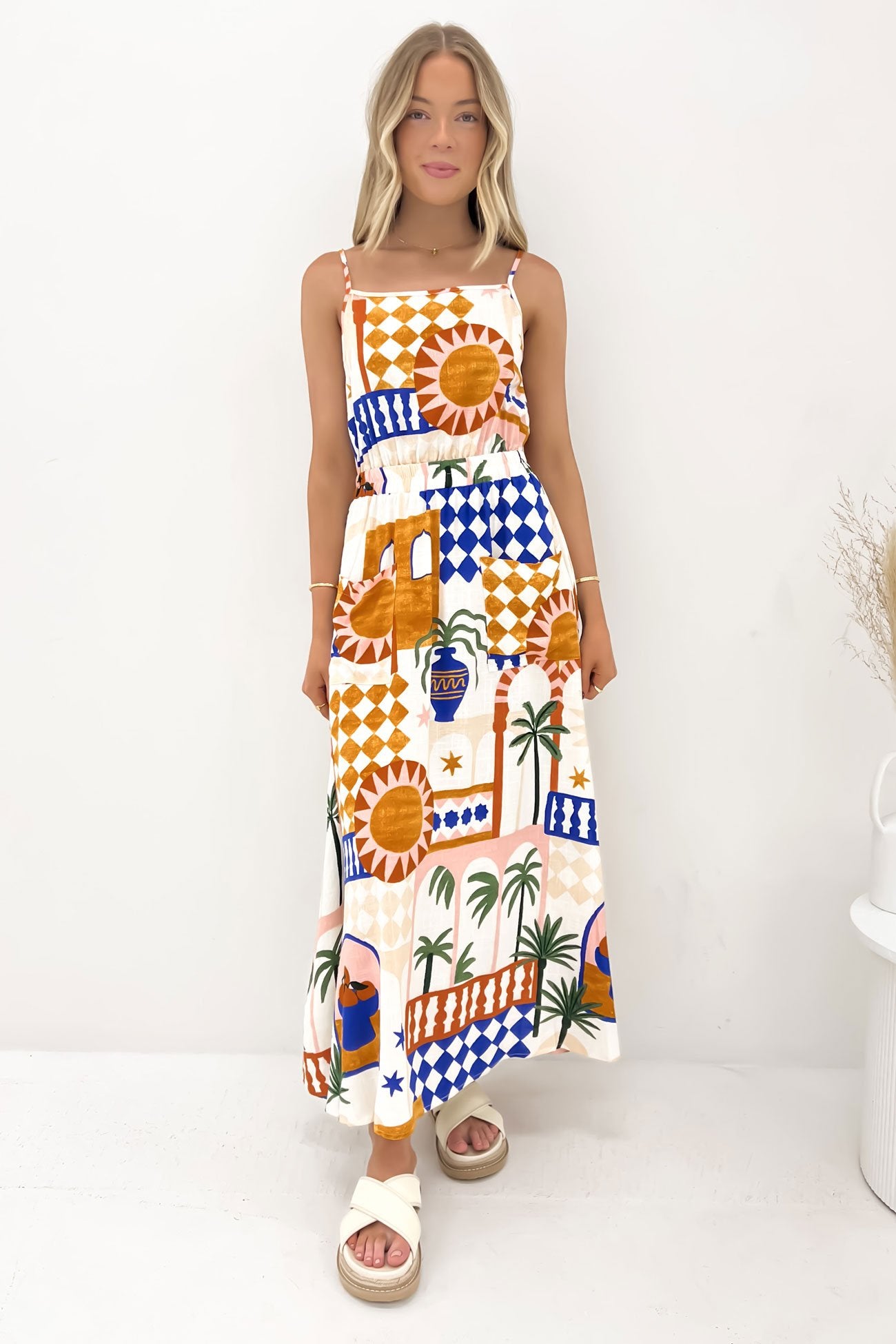 Quinton Midi Dress Island