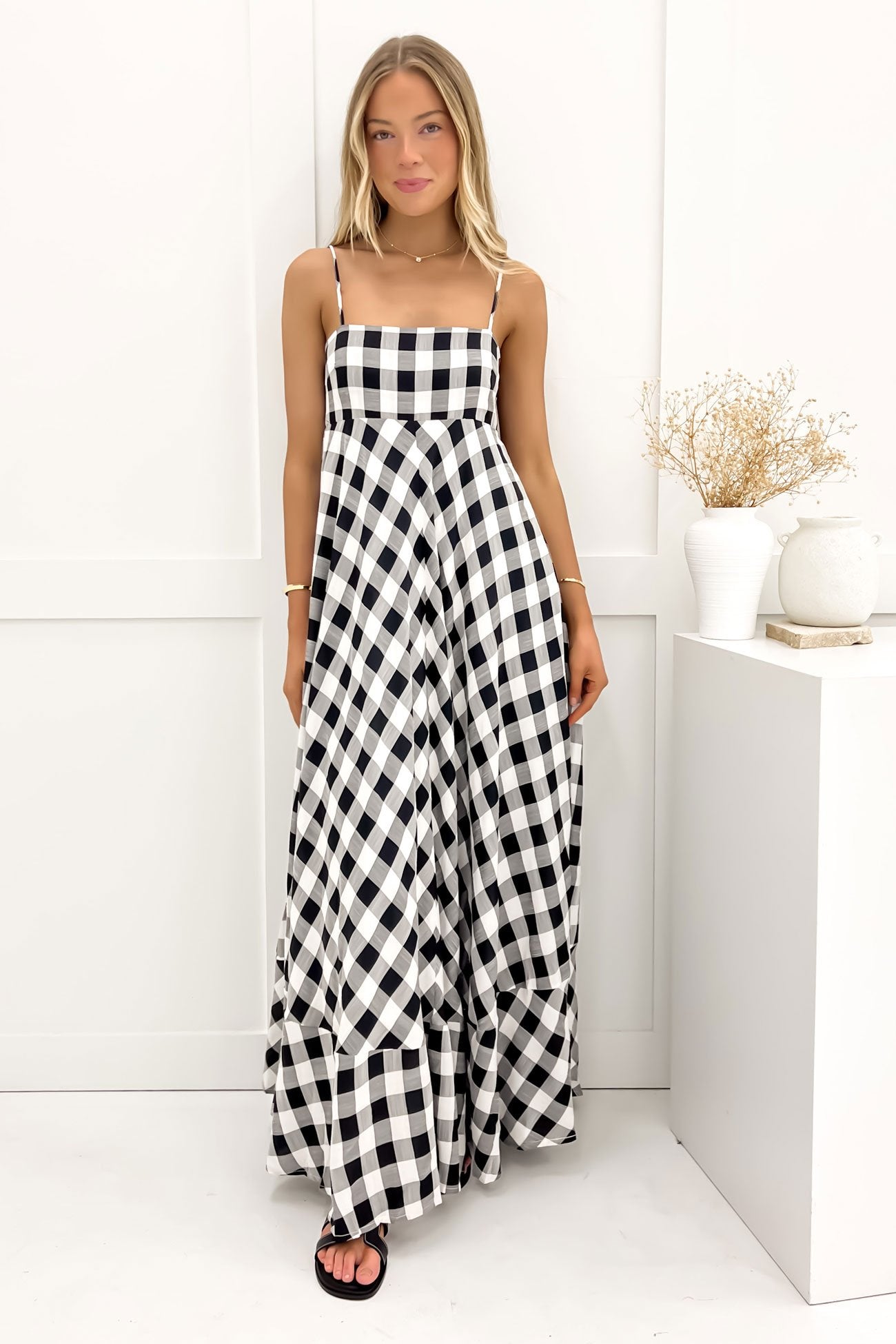 Raine Maxi Dress Black Check