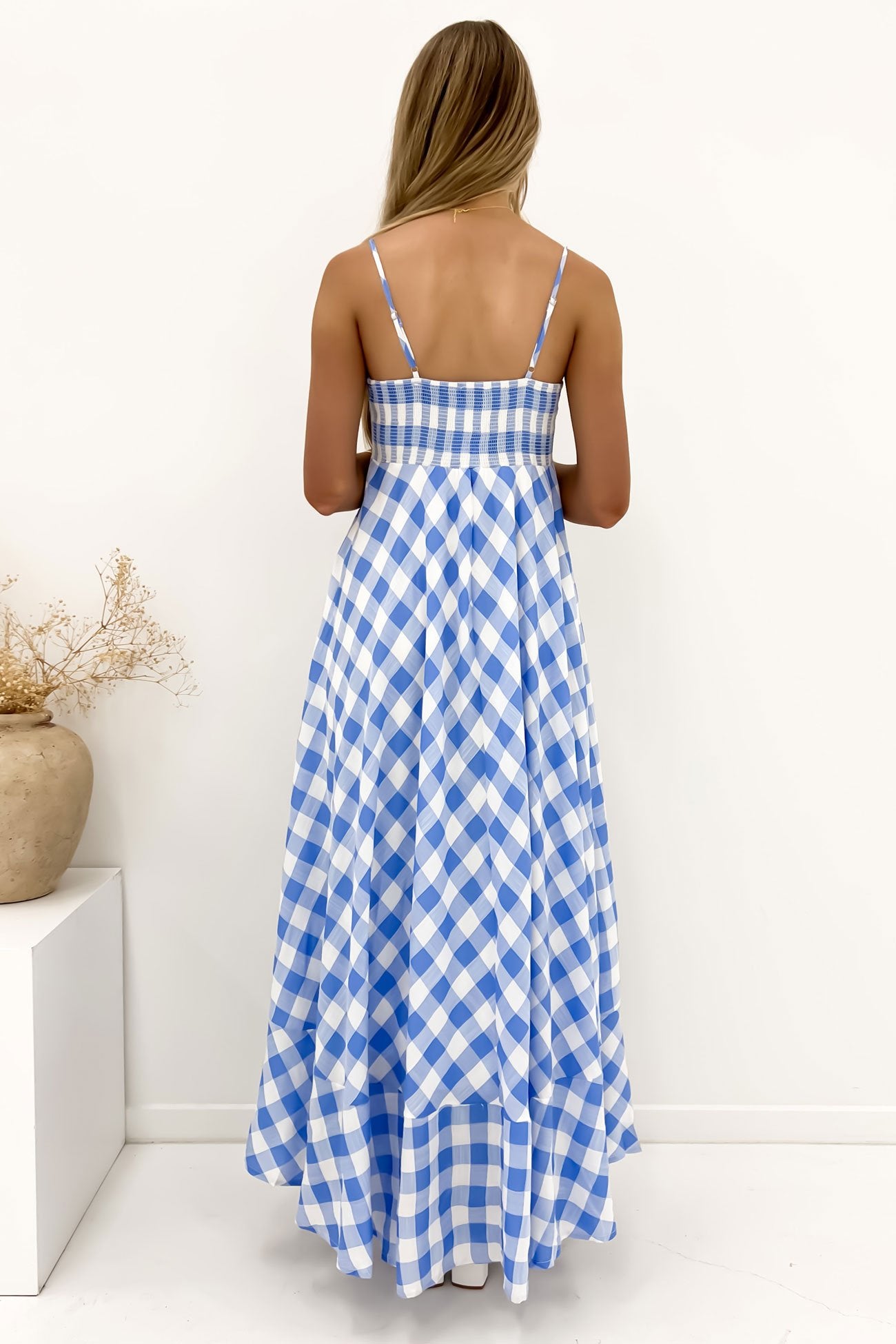 Raine Maxi Dress Blue Check