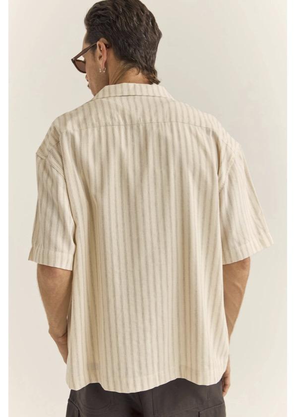 Relaxed Stripe Short Sleeve Shirt Natural