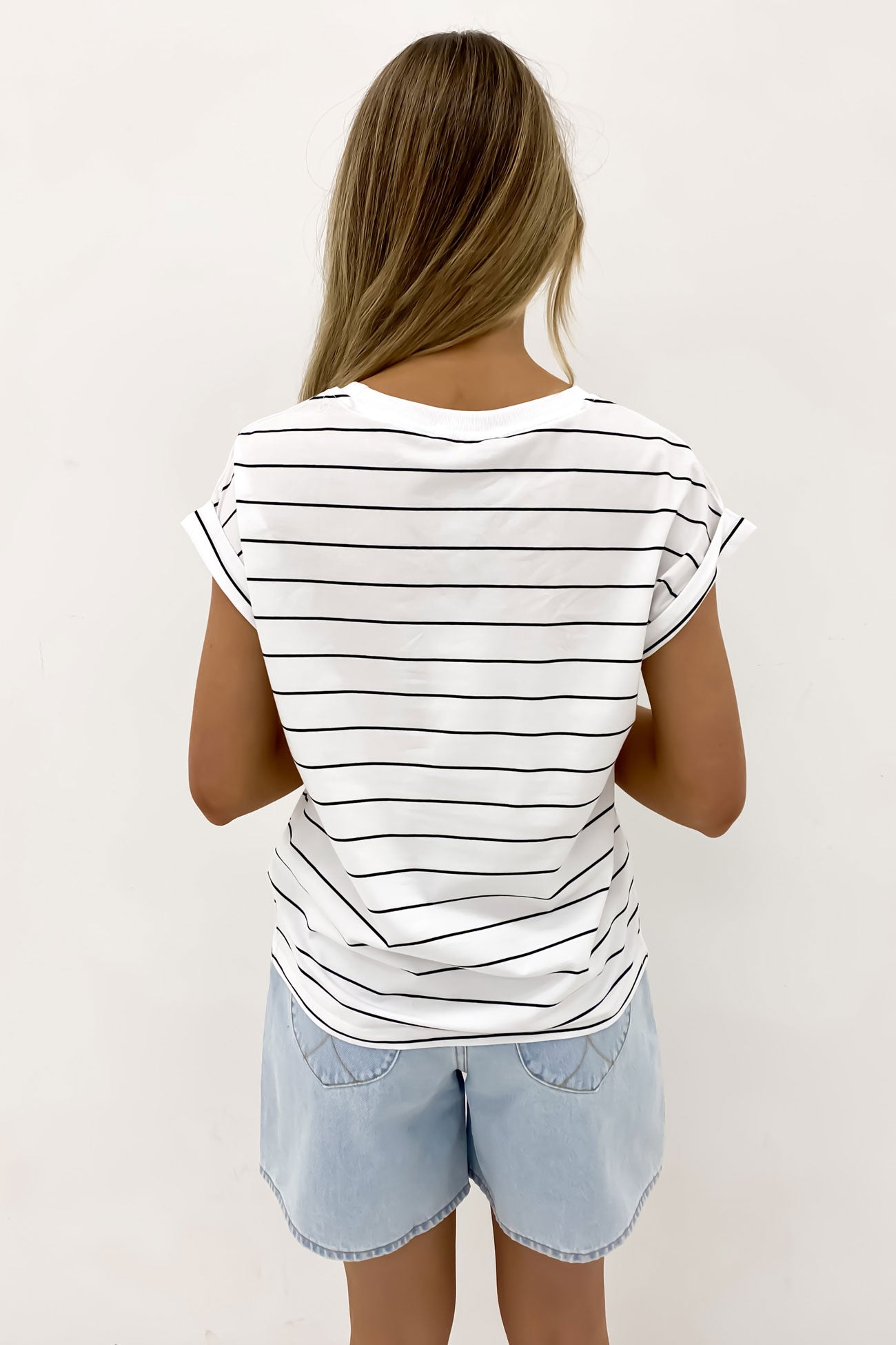 Rhodes Stripe Tee White