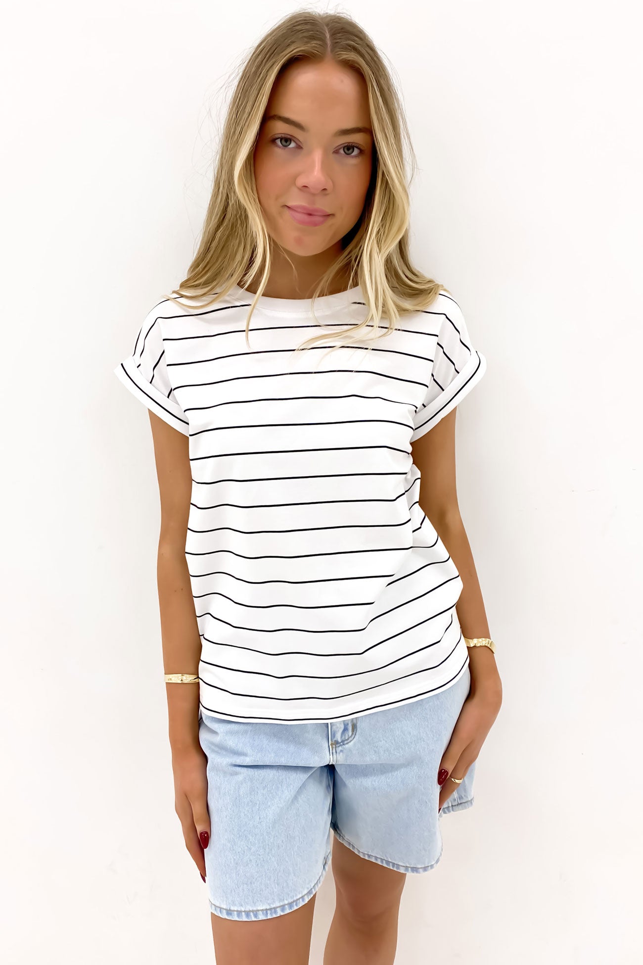 Rhodes Stripe Tee White